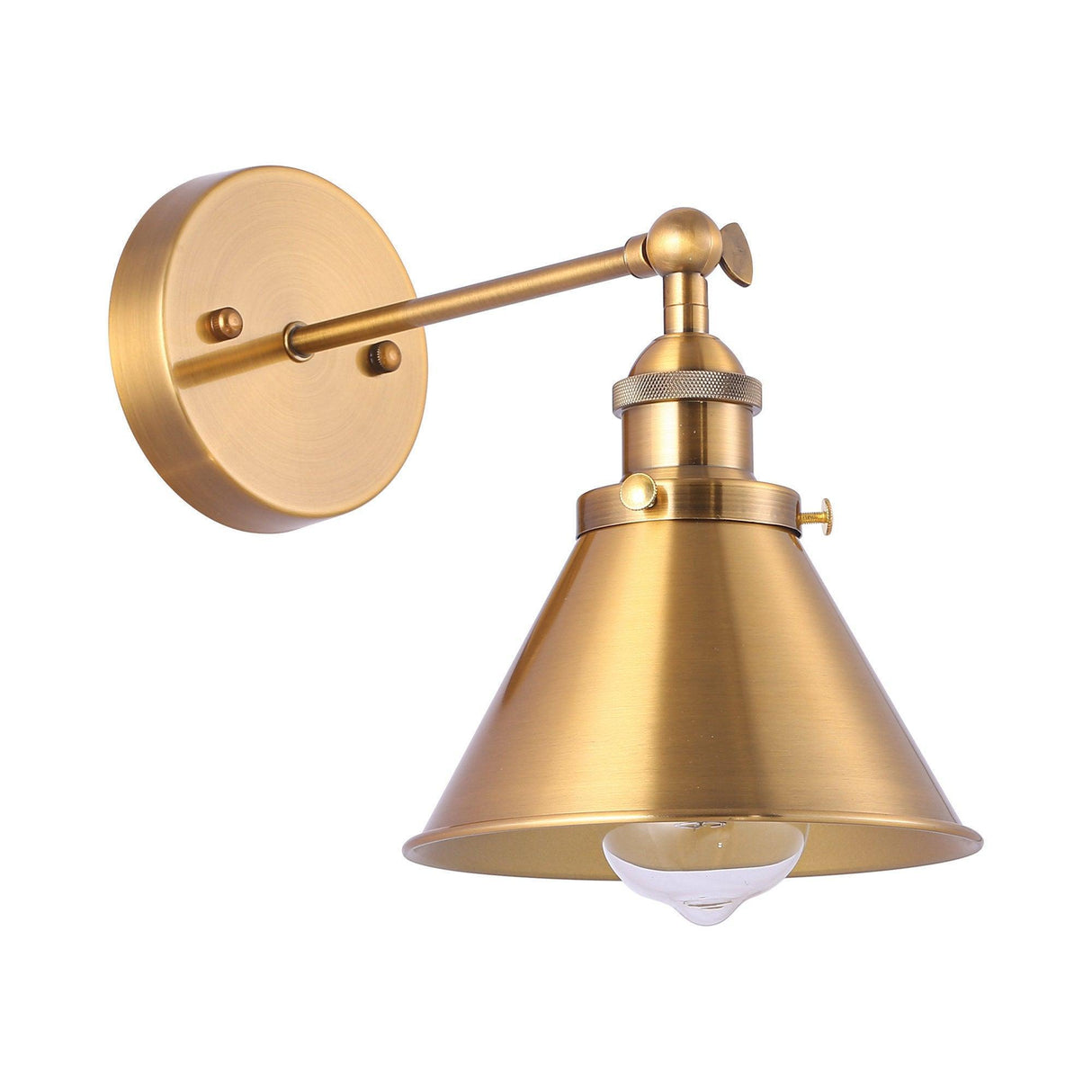1-Light Rhem Brass Wall Sconce Light-Parc Decor