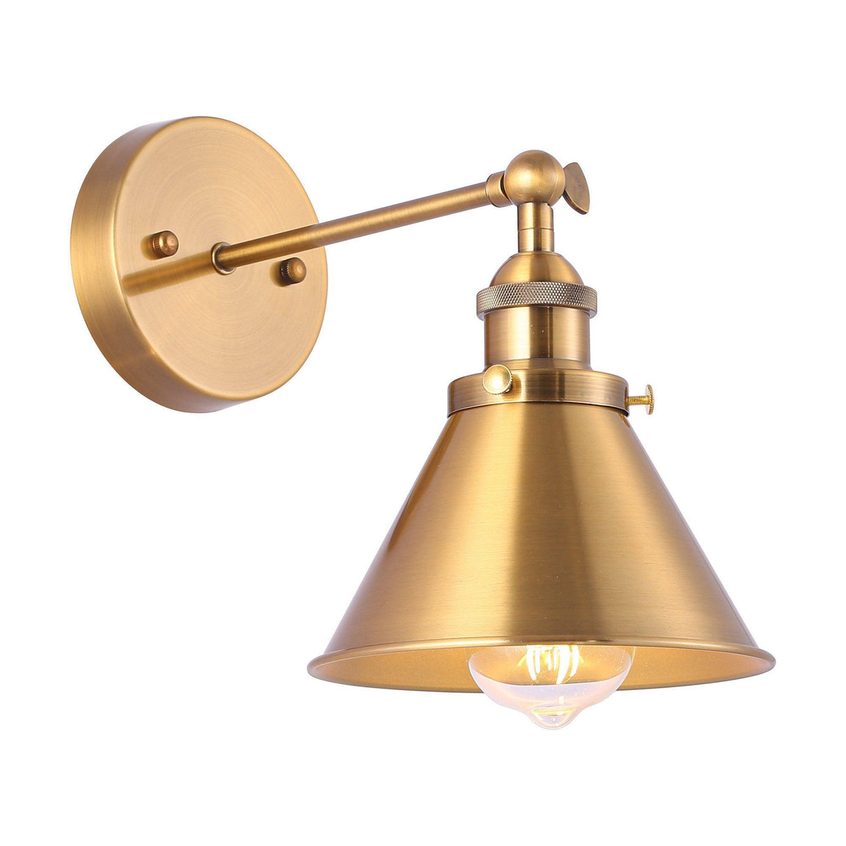 1-Light Rhem Brass Wall Sconce Light-Parc Decor