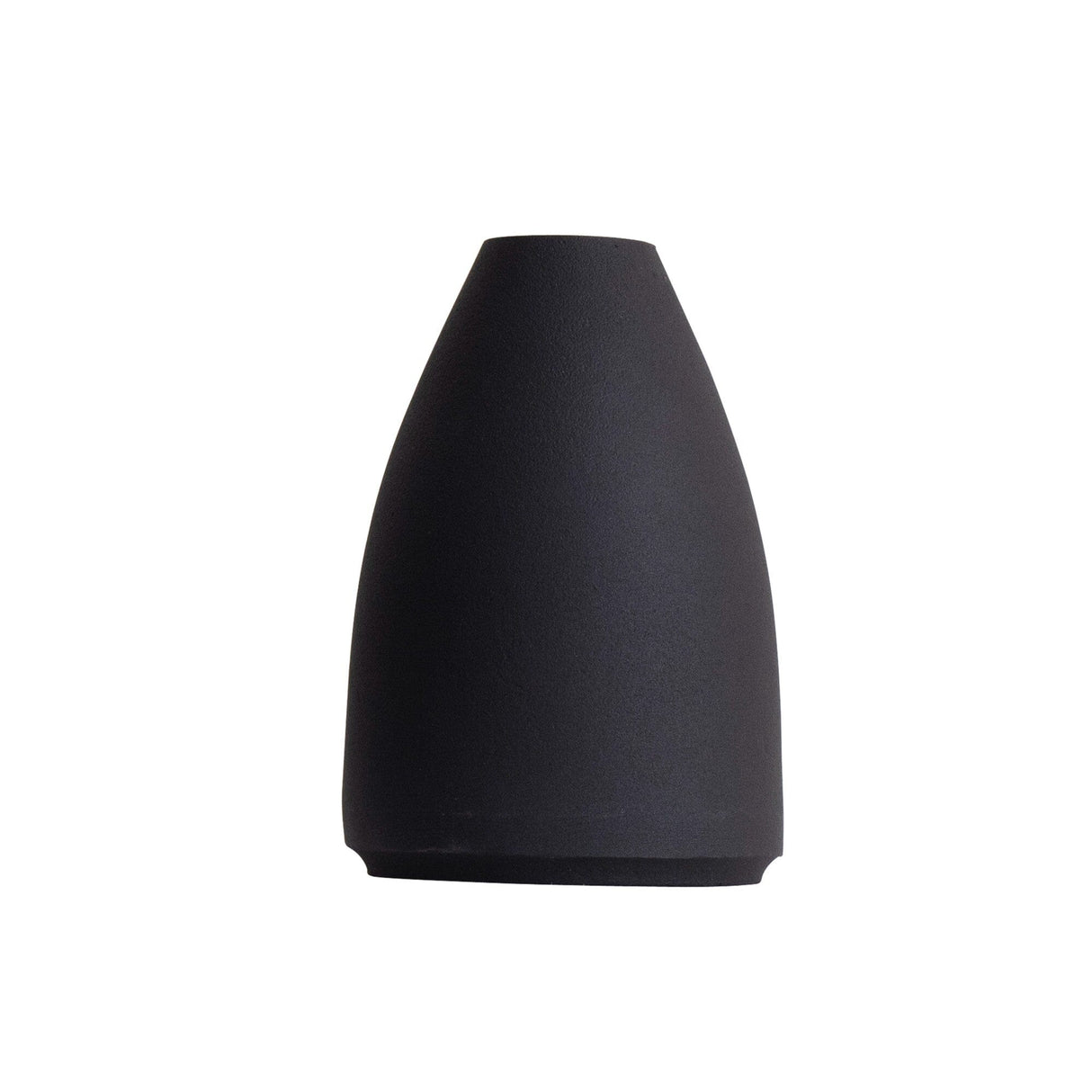 10” Cone Stone Vase Black Matte-Vase-Parc Decor