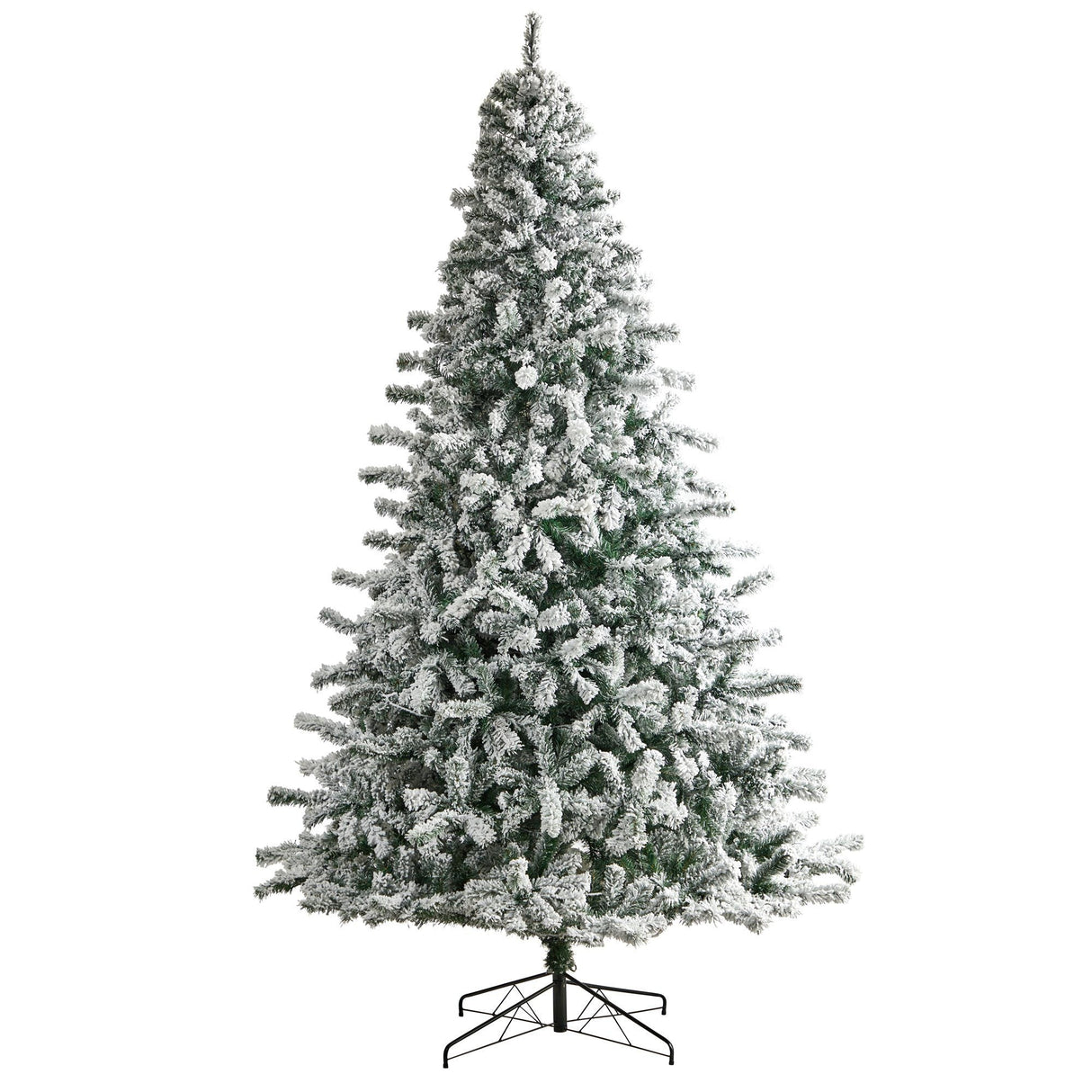 10' Flocked Rock Springs Spruce Christmas Tree with 800 LED Lights and 1880 Bendable Branches-Christmas Tree-Parc Decor