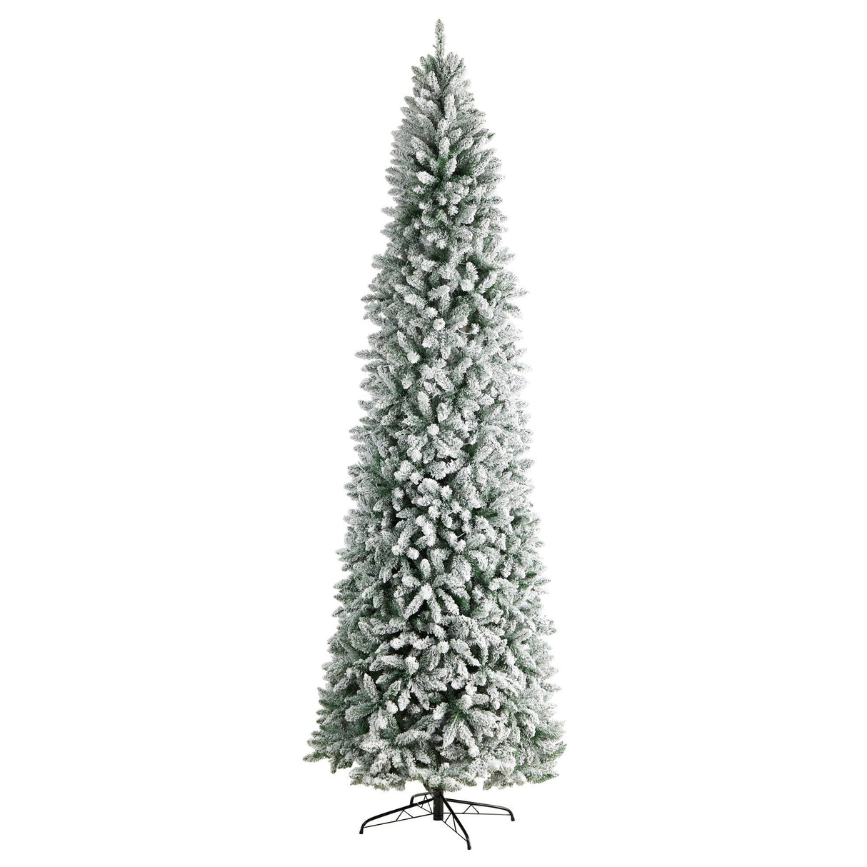 10’ Slim Flocked Montreal Fir Artificial Christmas Tree-Christmas Tree-Parc Decor