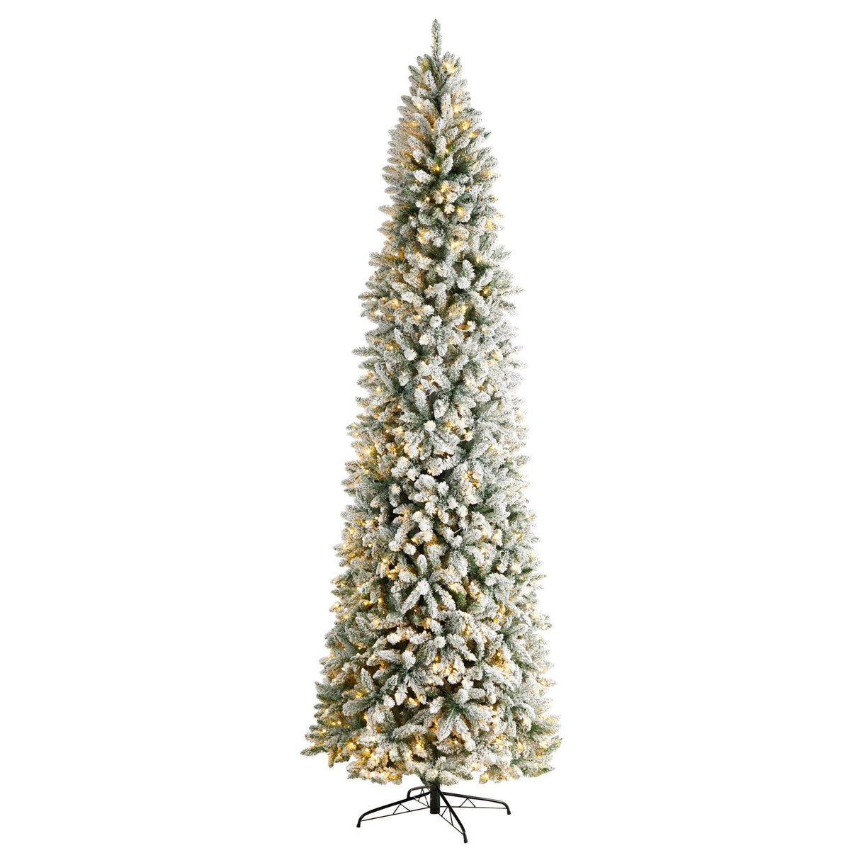 10’ Slim Flocked Montreal Fir Artificial Christmas Tree-Christmas Tree-Parc Decor