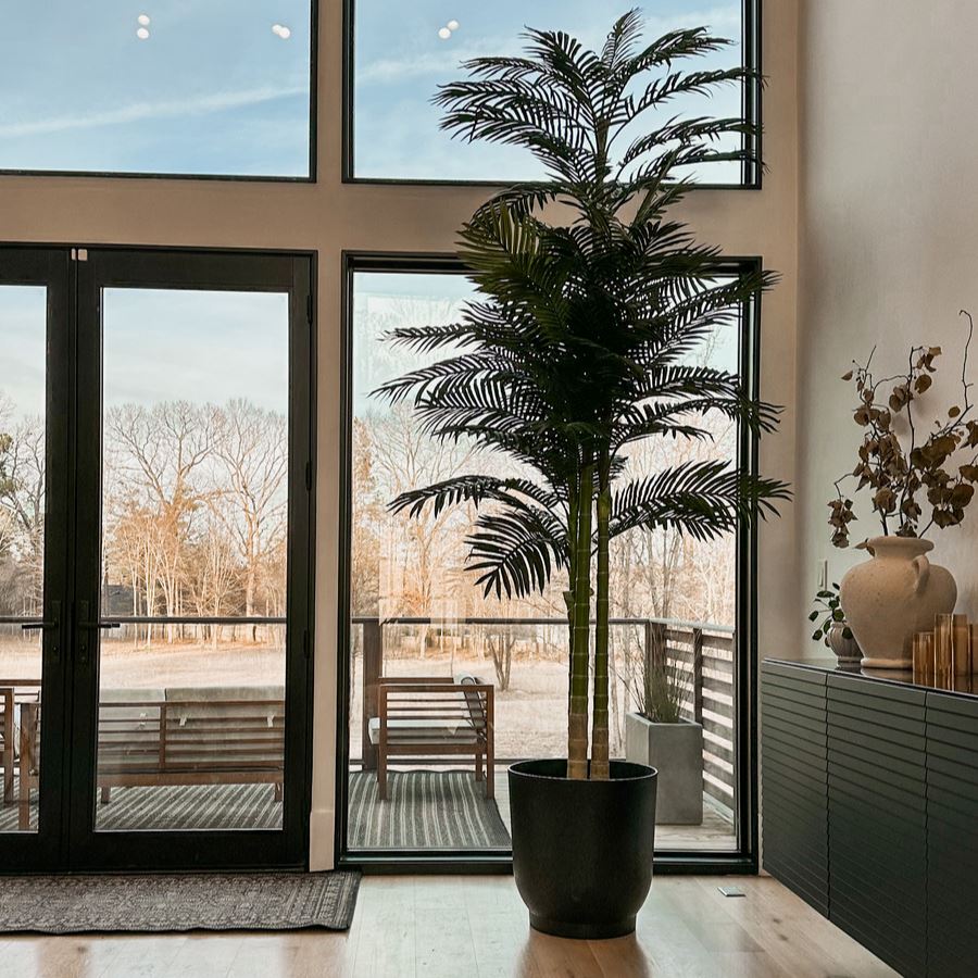 10’ Triple Stalk Golden Cane Artificial Palm Tree-Tree-Parc Decor