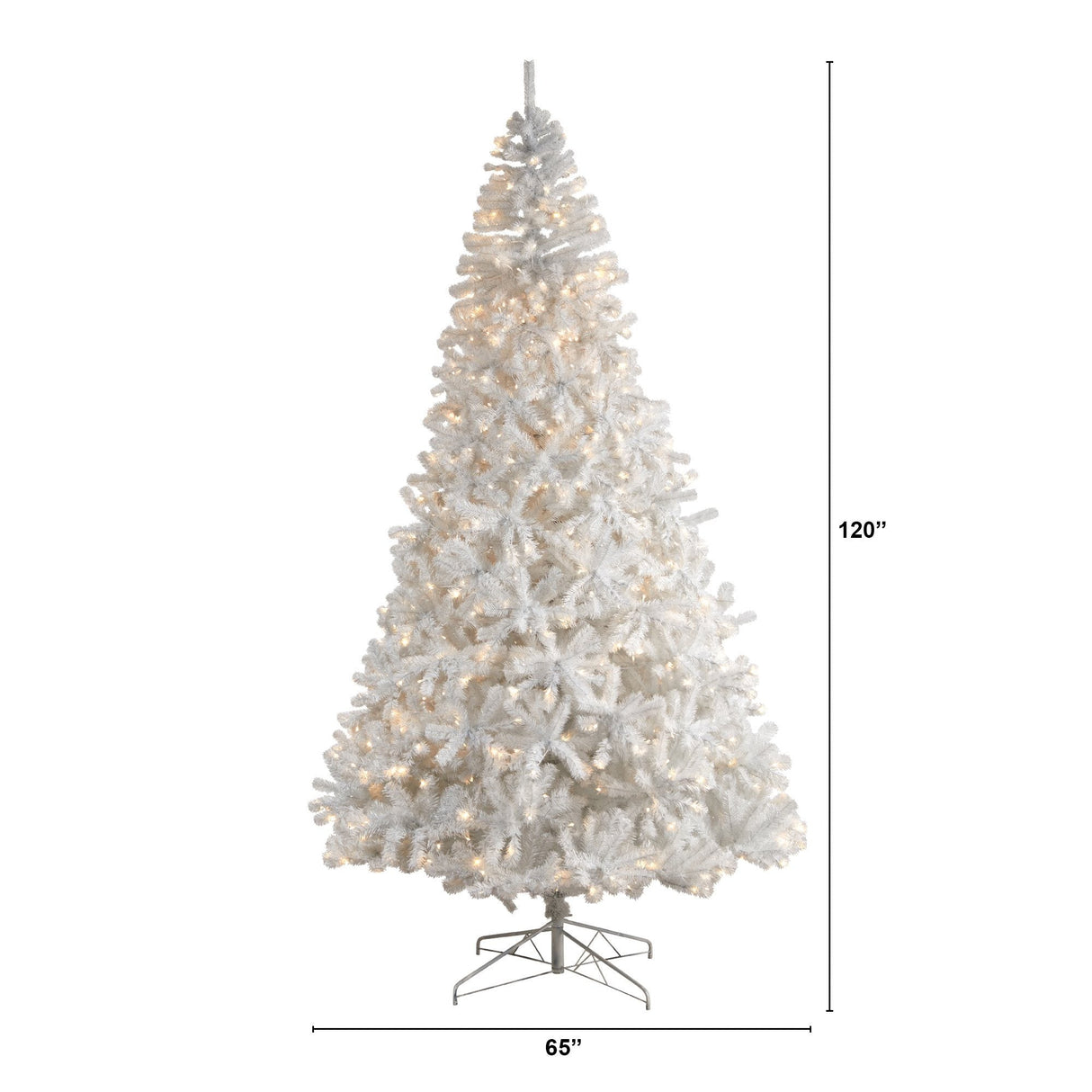 10' White Artificial Christmas Tree with 2200 Bendable Branches and 800 LED Lights-Christmas Tree-Parc Decor