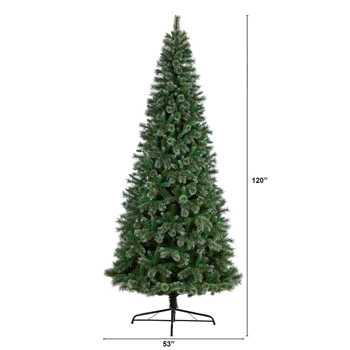 10’ Wisconsin Slim Snow Tip Pine Artificial Christmas Tree with 1652 Bendable Branches-Christmas Tree-Parc Decor