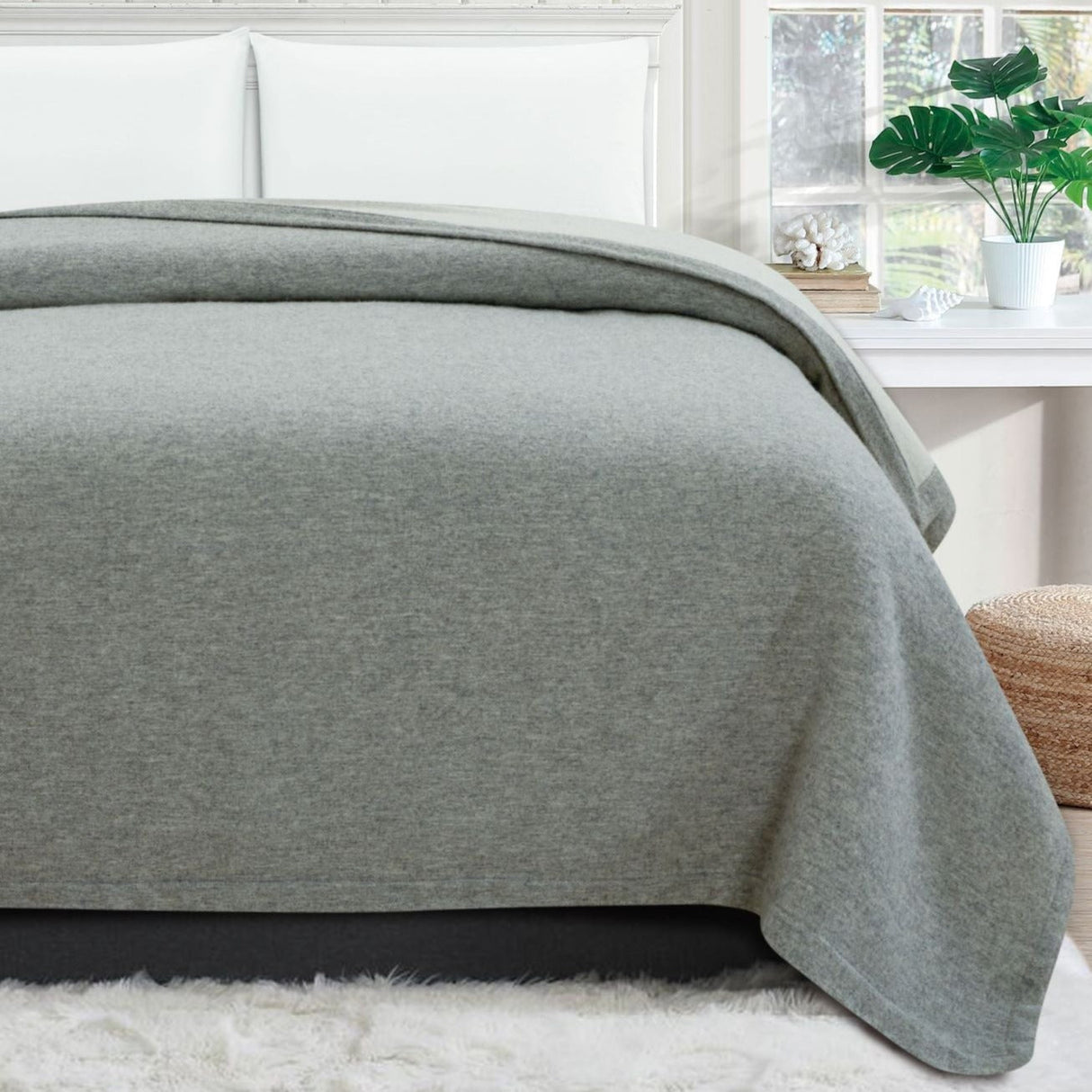 100% Merino Wool Reversible Blanket-Parc Decor