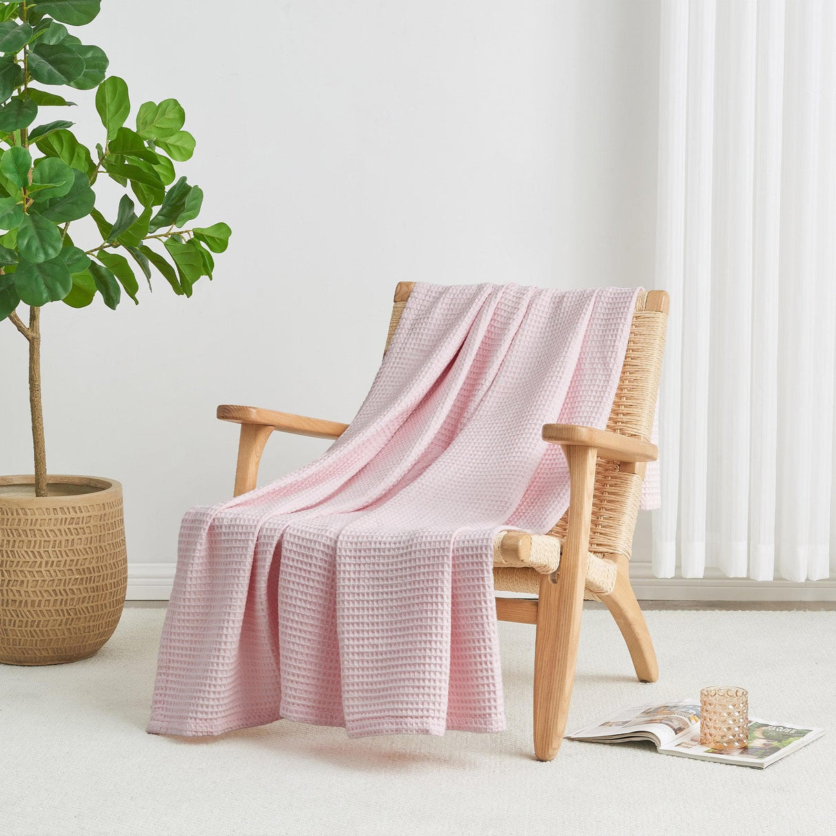 100% Cotton Waffle Weave Blanket - Mikala Collection-Blankets-Parc Decor