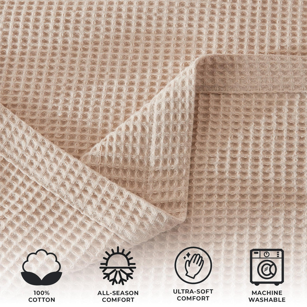 100% Cotton Waffle Weave Blanket - Mikala Collection-Blankets-Parc Decor