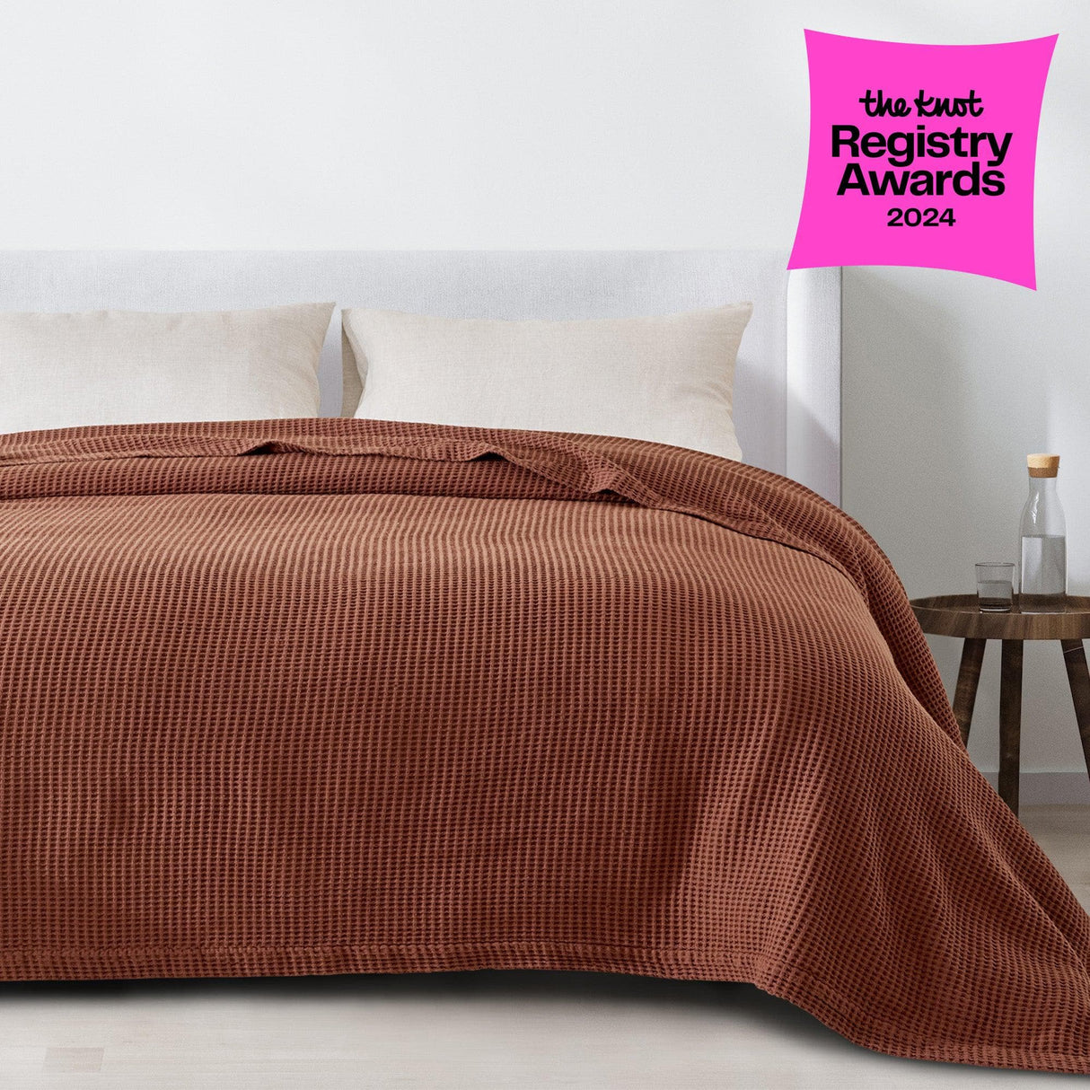 100% Cotton Waffle Weave Blanket - Mikala Collection-Blankets-Parc Decor