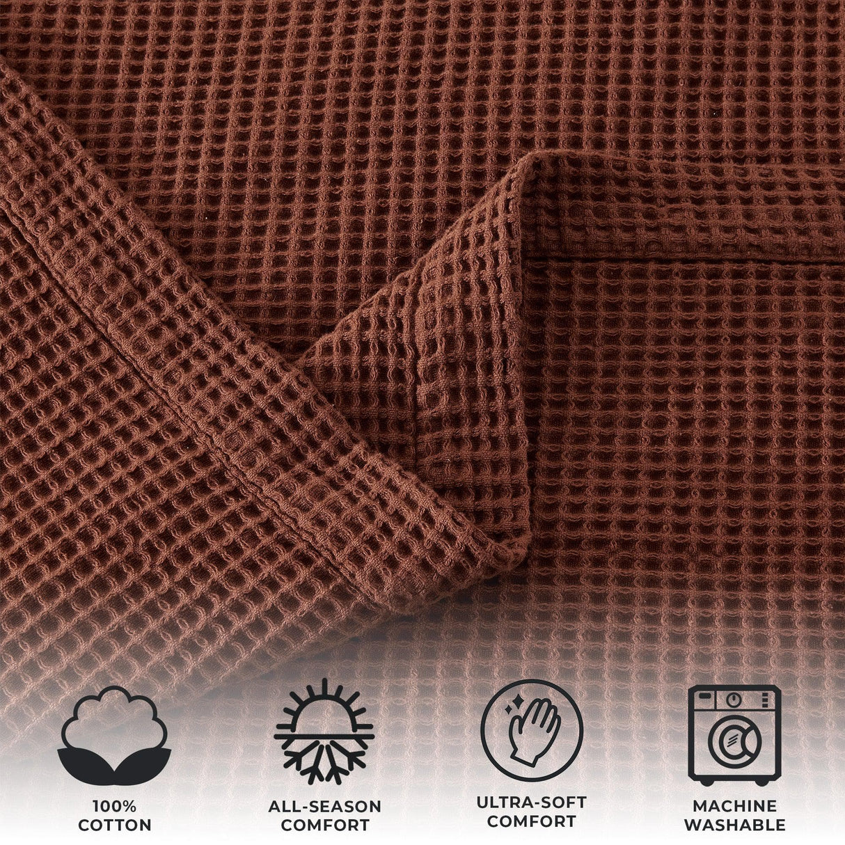 100% Cotton Waffle Weave Blanket - Mikala Collection-Blankets-Parc Decor