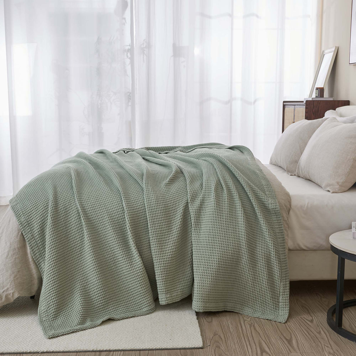 100% Cotton Waffle Weave Blanket - Mikala Collection-Blankets-Parc Decor