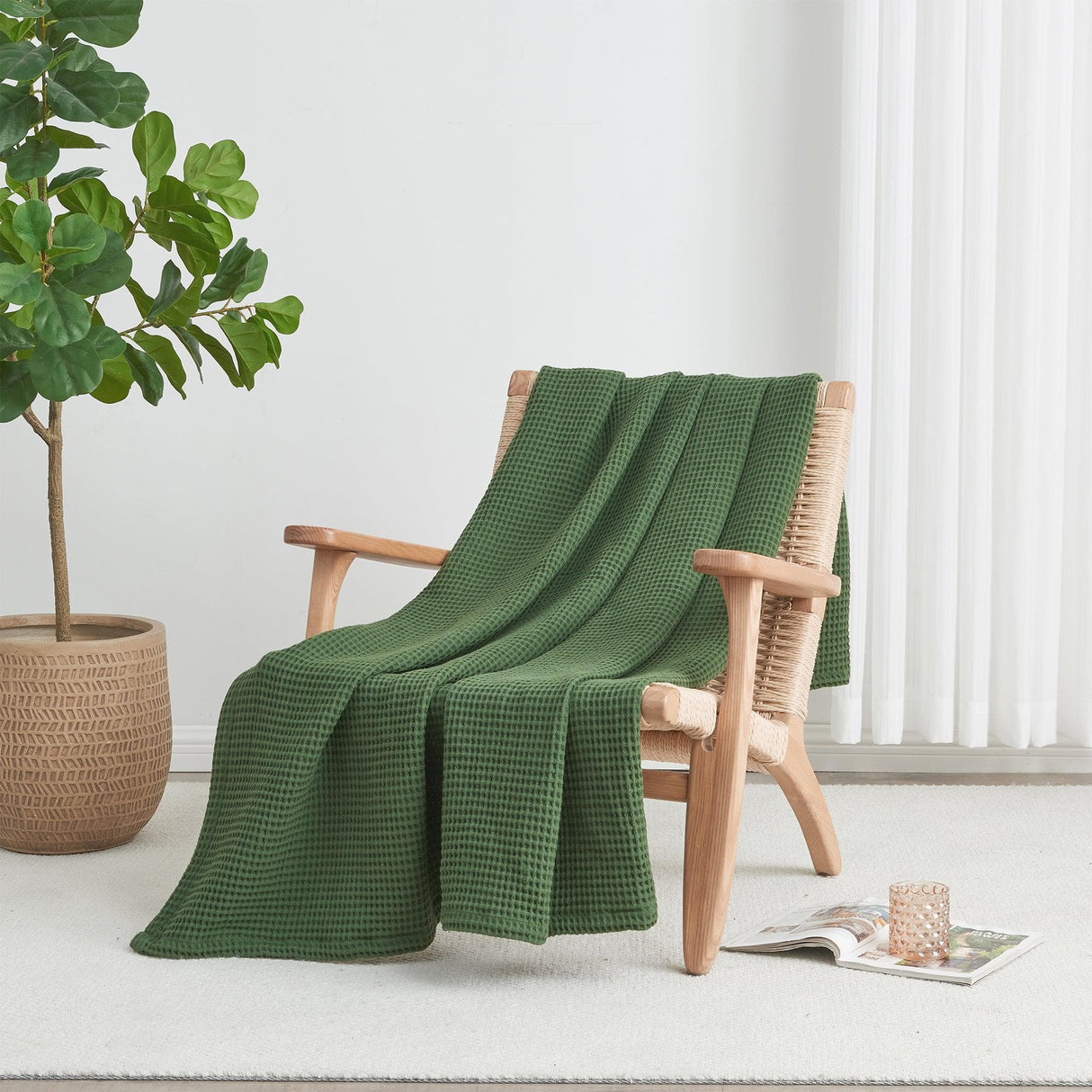100% Cotton Waffle Weave Blanket - Mikala Collection-Blankets-Parc Decor