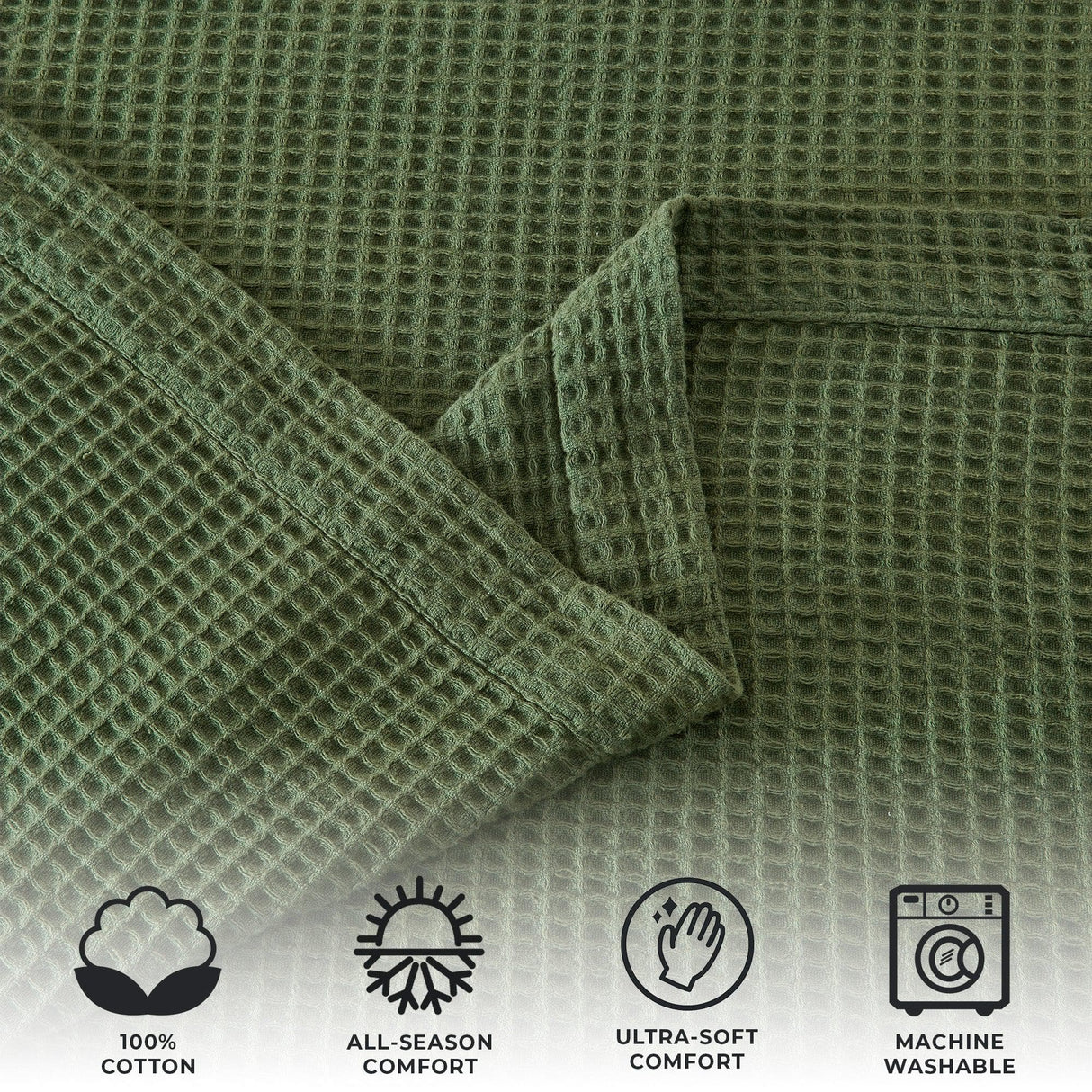 100% Cotton Waffle Weave Blanket - Mikala Collection-Blankets-Parc Decor