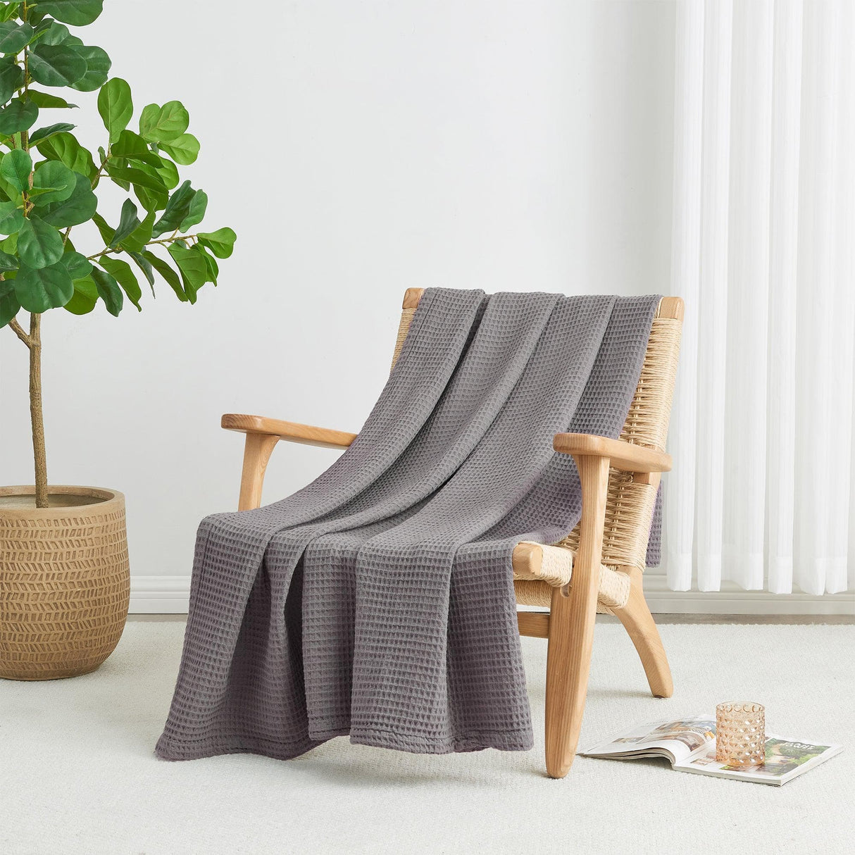 100% Cotton Waffle Weave Blanket - Mikala Collection-Blankets-Parc Decor