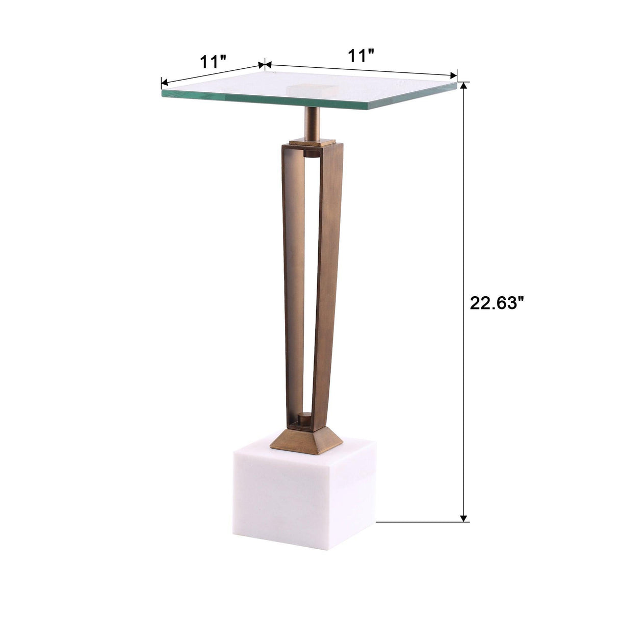 11" Modern Martini Table with White Marble-Parc Decor