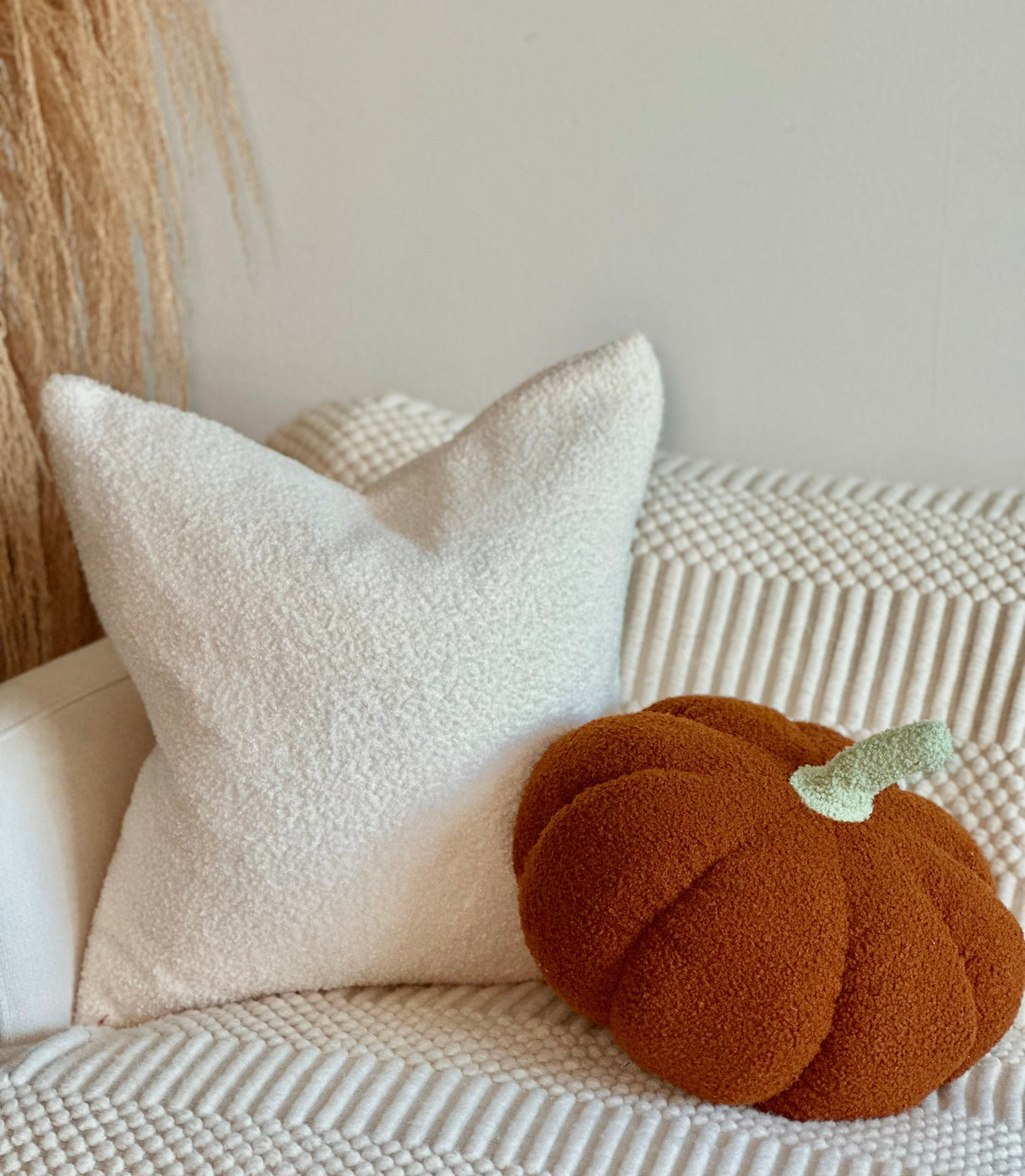 11” Jumbo Sherpa Orange Pumpkin Pillow