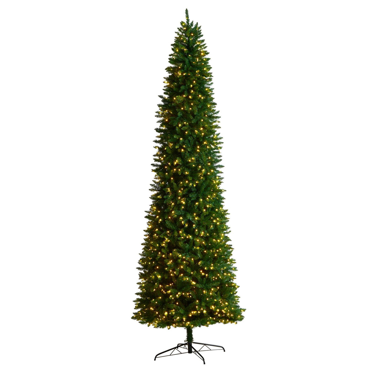 11’ Slim Green Mountain Pine Christmas Tree with 950 Clear LED Lights and 2836 Bendable Branches-Christmas Tree-Parc Decor