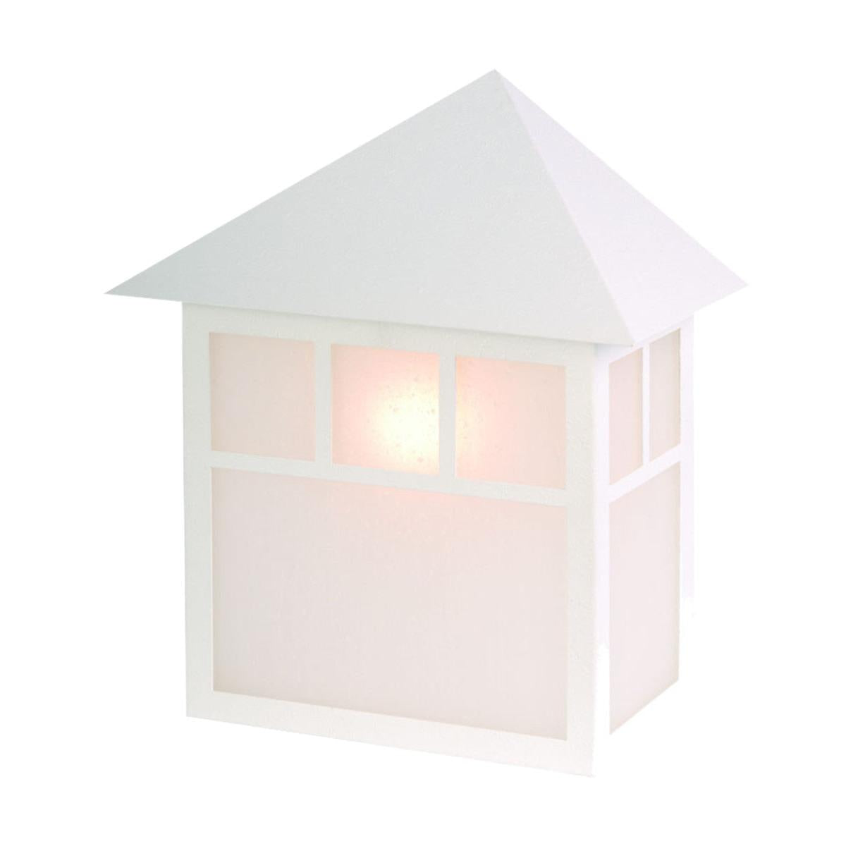 11"H Artisan 1-Light Textured White Pocket Outdoor Wall Light
