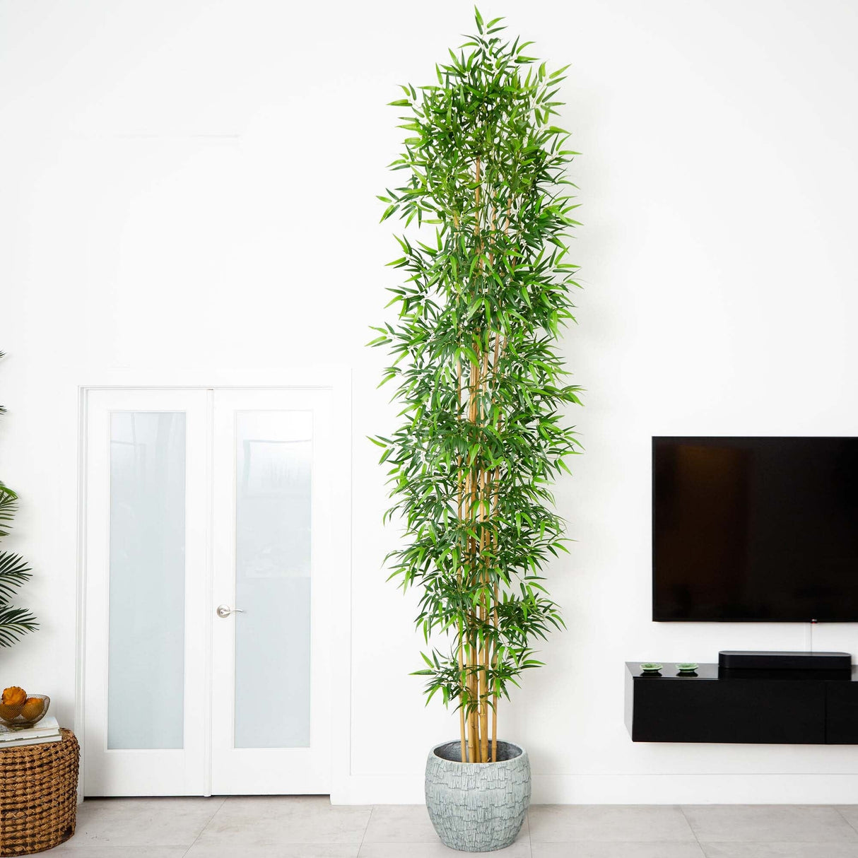 12’ Artificial Bamboo Tree with Real Bamboo Trunks-Tree-Parc Decor
