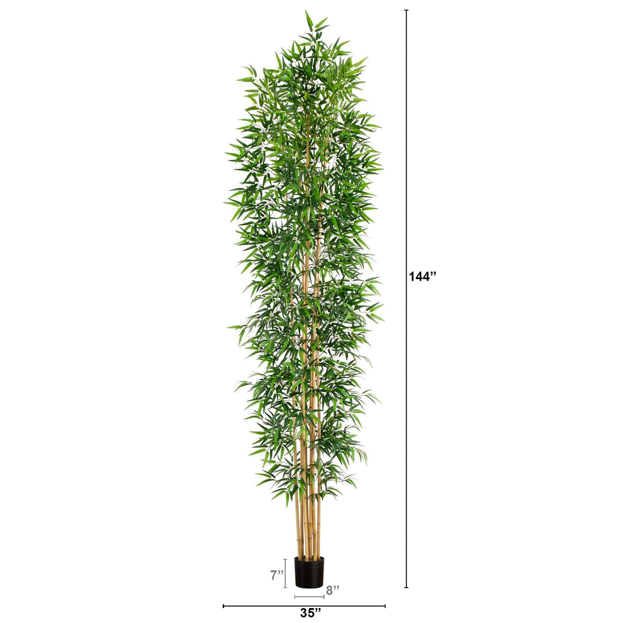 12’ Artificial Bamboo Tree with Real Bamboo Trunks-Tree-Parc Decor
