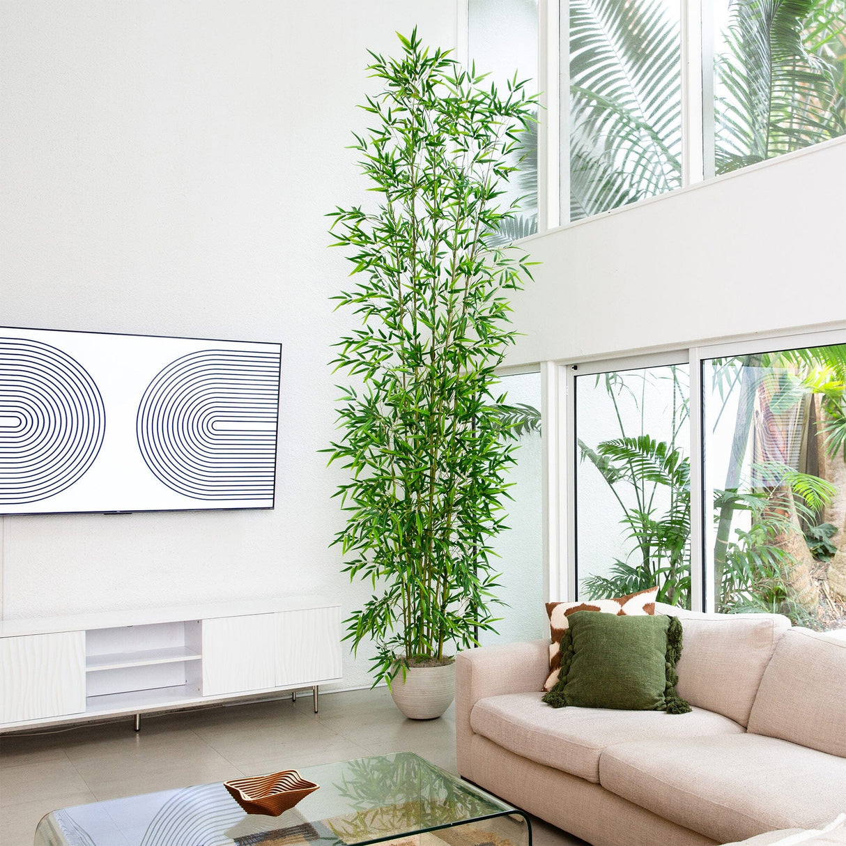 12’ Artificial Green Bamboo Tree-Tree-Parc Decor