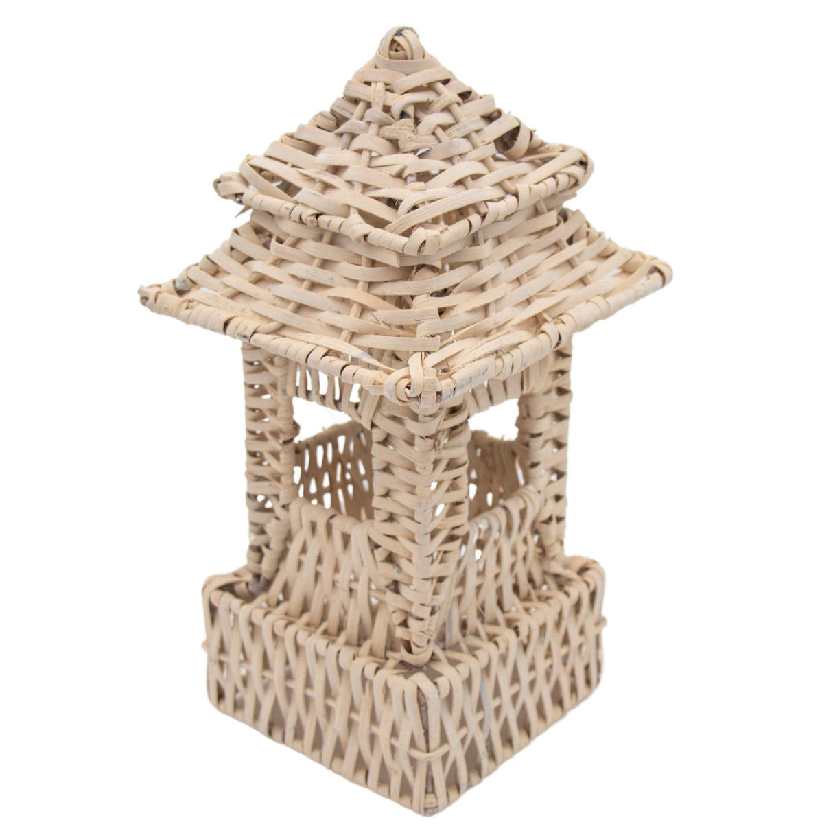12 Large White Rattan Pagodas – Handmade-Other Table Decoration-Parc Decor