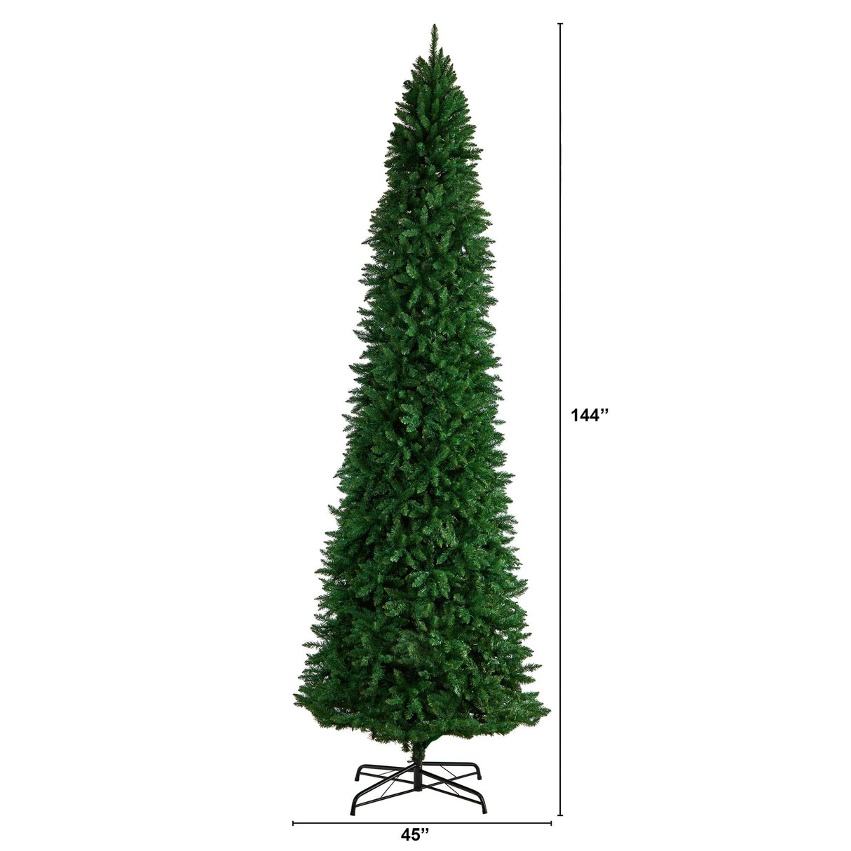 12’ Slim Green Mountain Pine Artificial Christmas Tree with 3235 Bendable Branches-Christmas Tree-Parc Decor