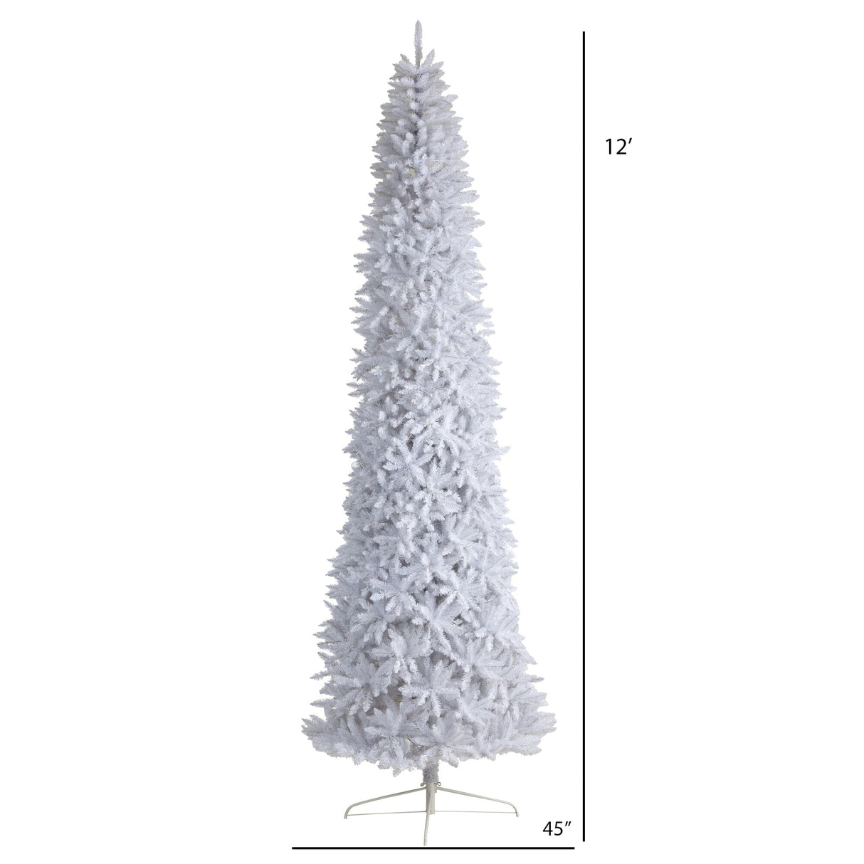 12’ Slim White Artificial Christmas Tree with 3235 Bendable Branches-Christmas Tree-Parc Decor