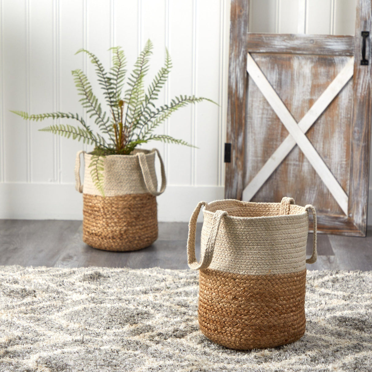 12.5” Handmade Natural Jute and Cotton Planter-Parc Decor