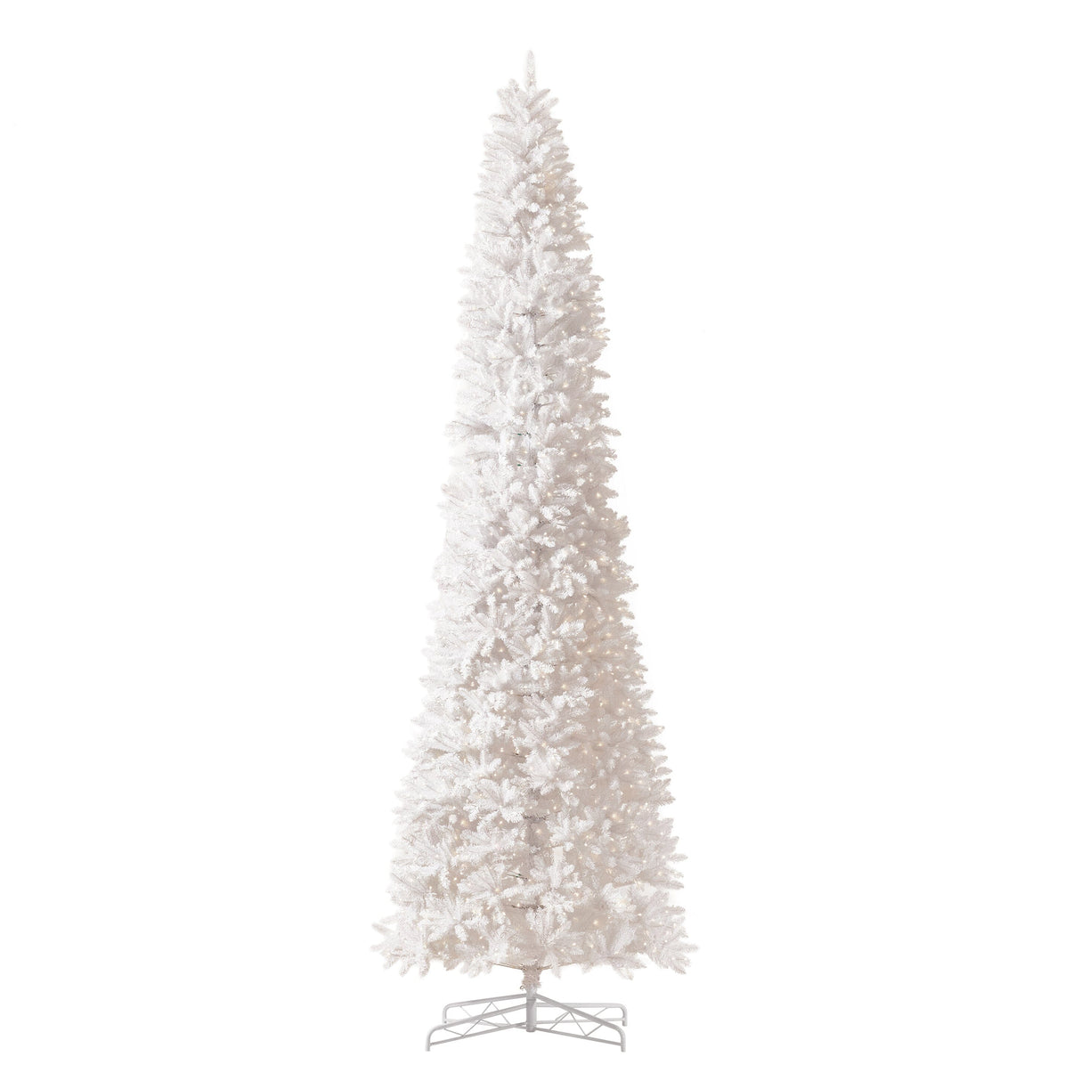 13’ Slim White Artificial Christmas Tree with 1350 Warm White LED Lights and 3924 Bendable Branches-Christmas Tree-Parc Decor