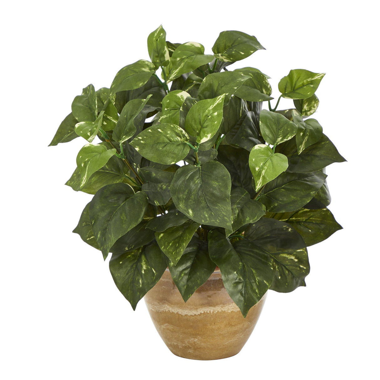 14” Pothos Artificial Plant in Ceramic Planter-Parc Decor