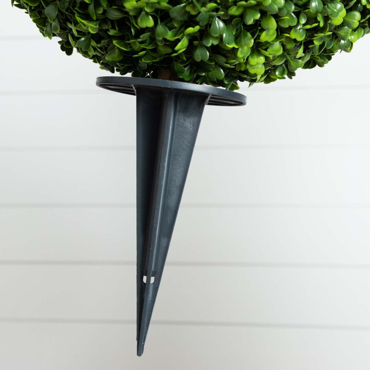 14” Artificial Boxwood Ball Topiary with Integrated Ground Stake UV Resistant - Set of 2-Plant-Parc Decor