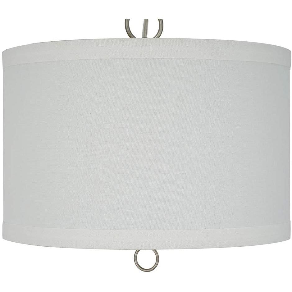 14"W Light Pendant Brushed Nickel Finish with Oatmeal Linen Shade