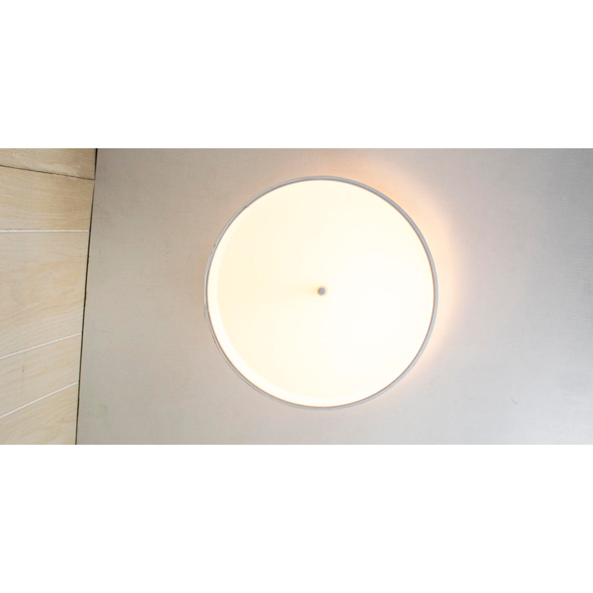 14"W Moderne Flush Mount Conversion Kit White Fabric Drum Lampshade