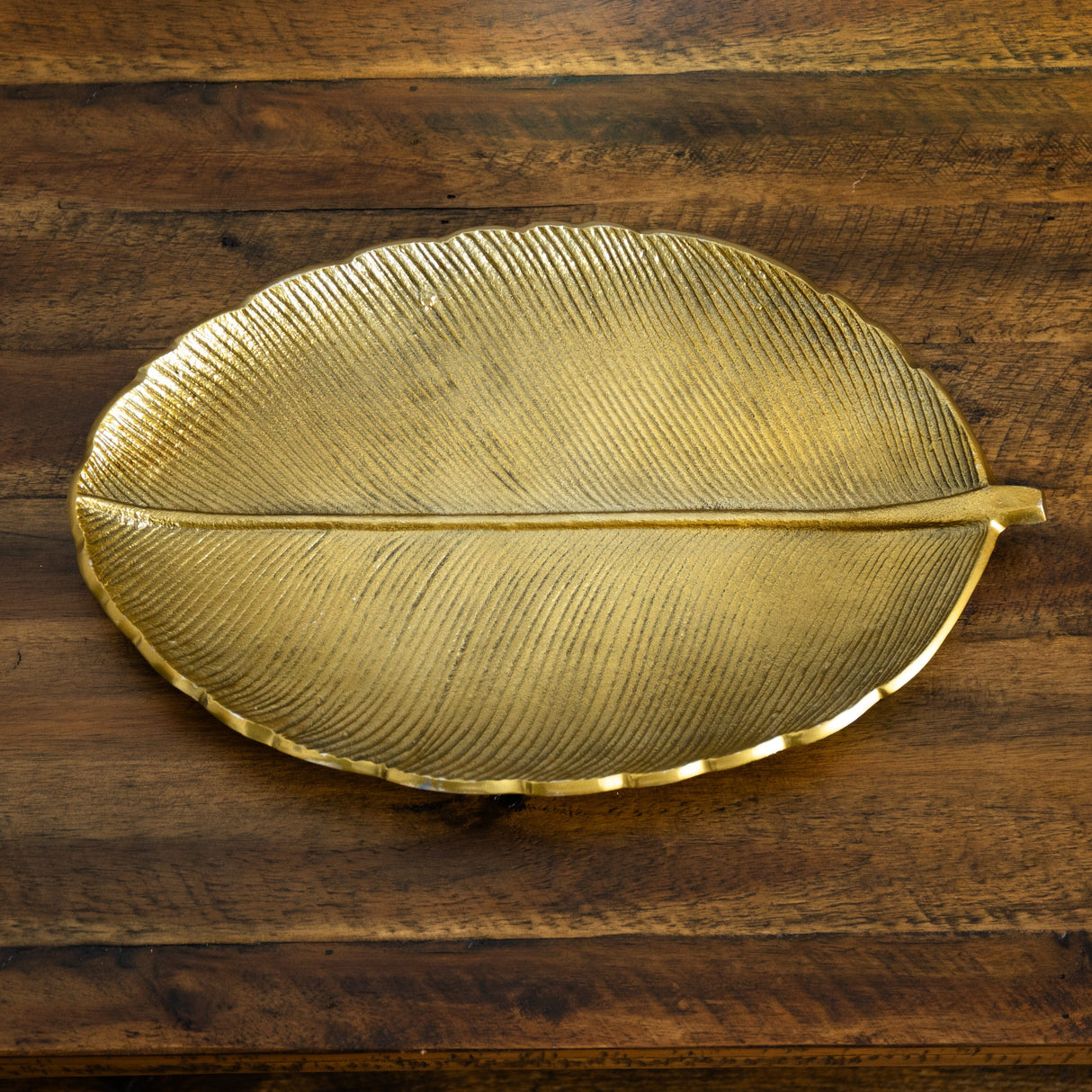 16” Gold Leaf Tray Decorative Accent-Accessory-Parc Decor