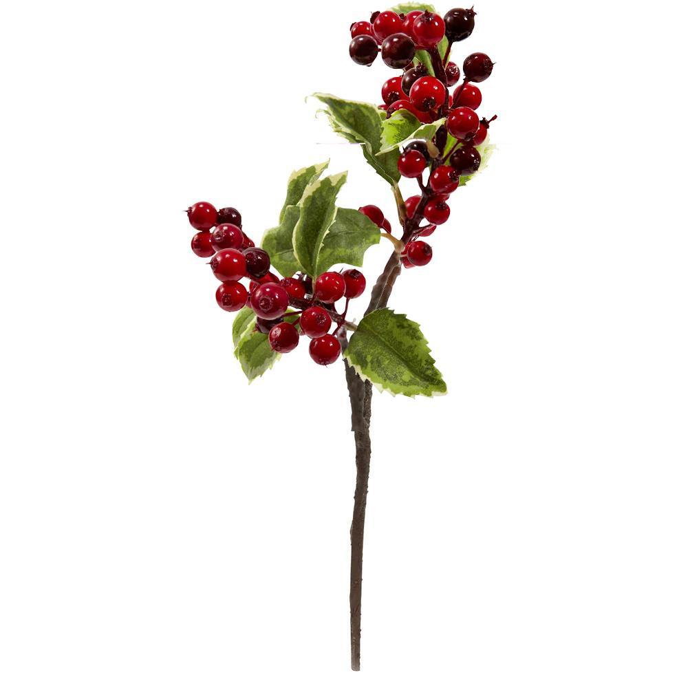 16” Holly Berry Artificial Flower (Set of 6)-Stem-Parc Decor