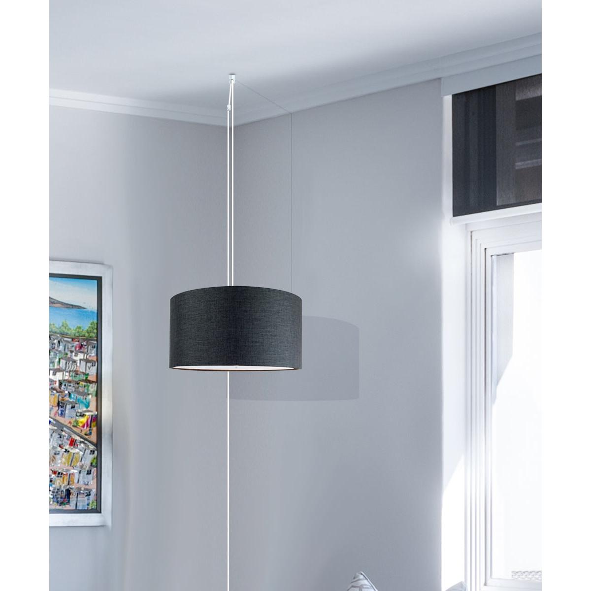 16"W 2 Light Swag Plug-In Pendant Granite Gray with Diffuser White Cord