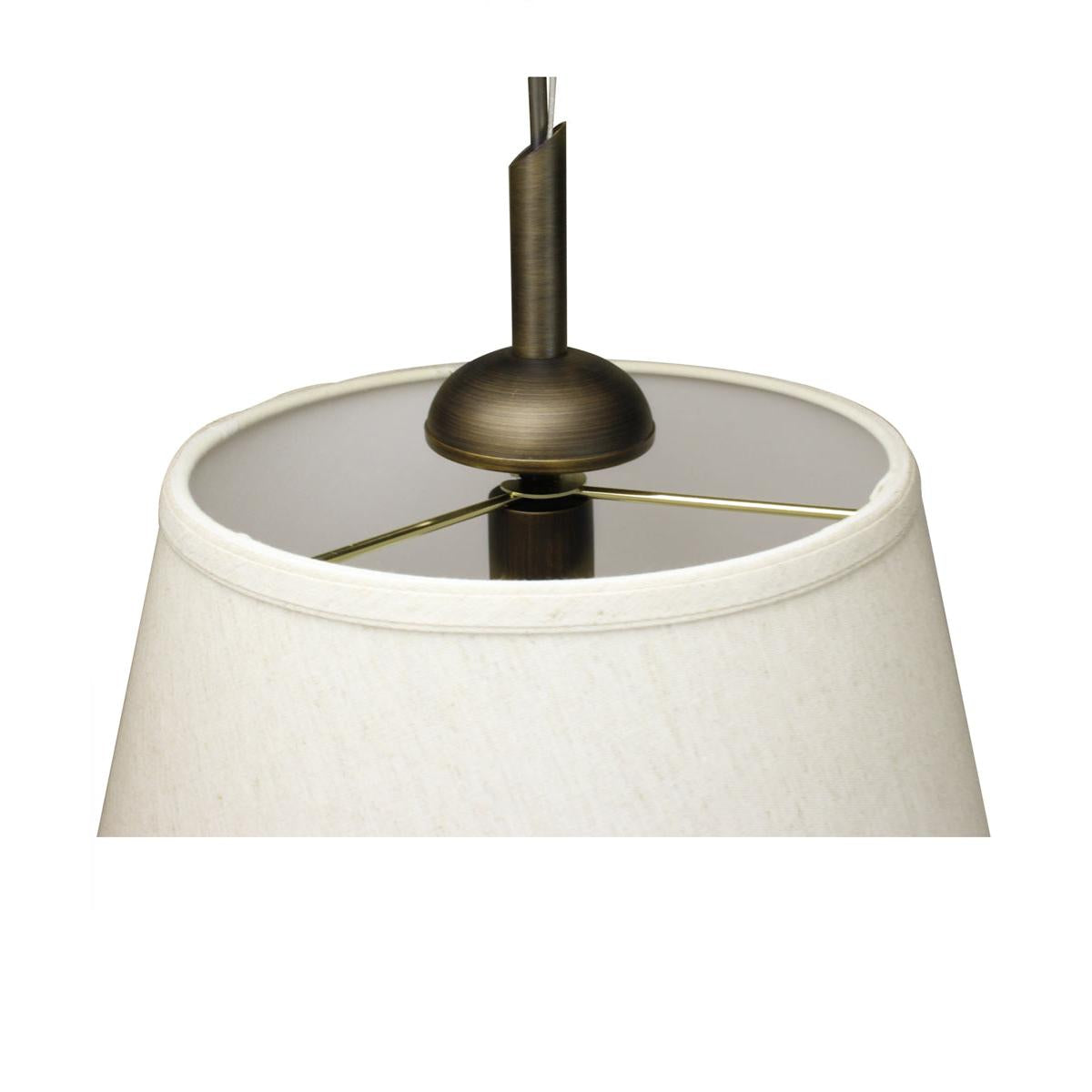16"W Gold-laced Cafe Pendant Light with Textured Oatmeal Slotted Pendant Empire Shade and Diffuser