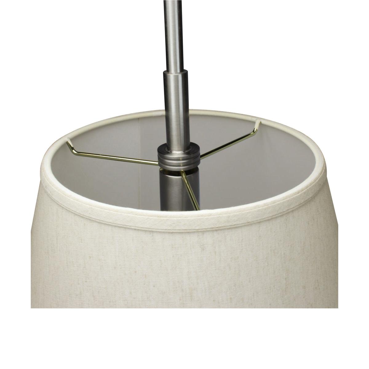 16"W Satin Nickel Pendant Light with Empire Textured Oatmeal Slotted Pendant Shade and Diffuser