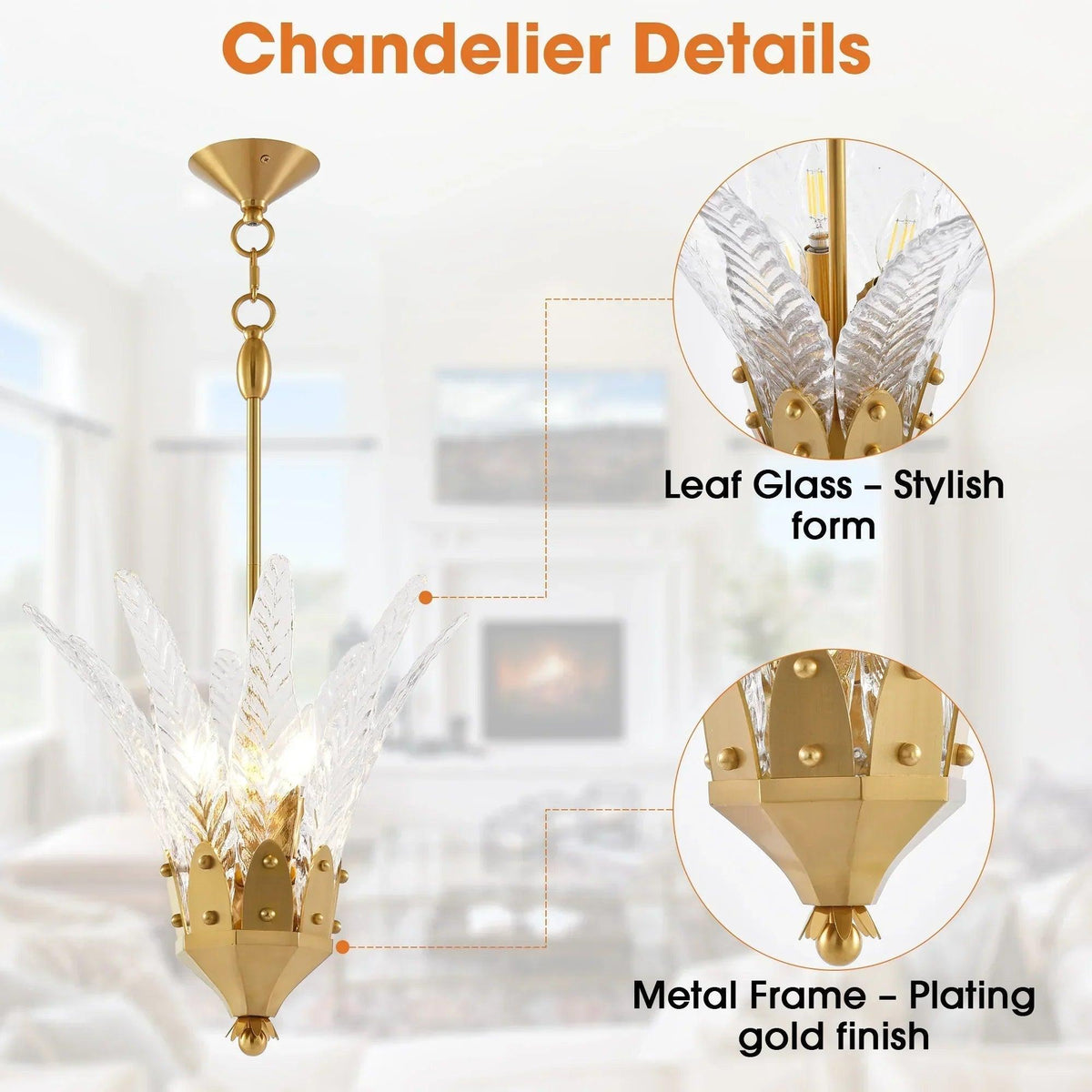 17 Inch Vito 3-Light Feather-shaped Island Pendant Light