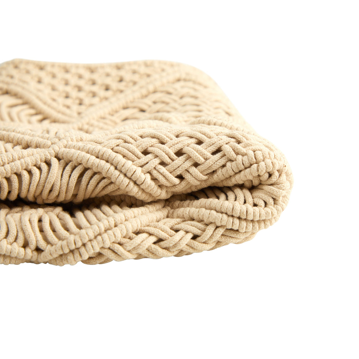 18” Boho Cross Woven Macrame Decorative Pillow Cover-Parc Decor