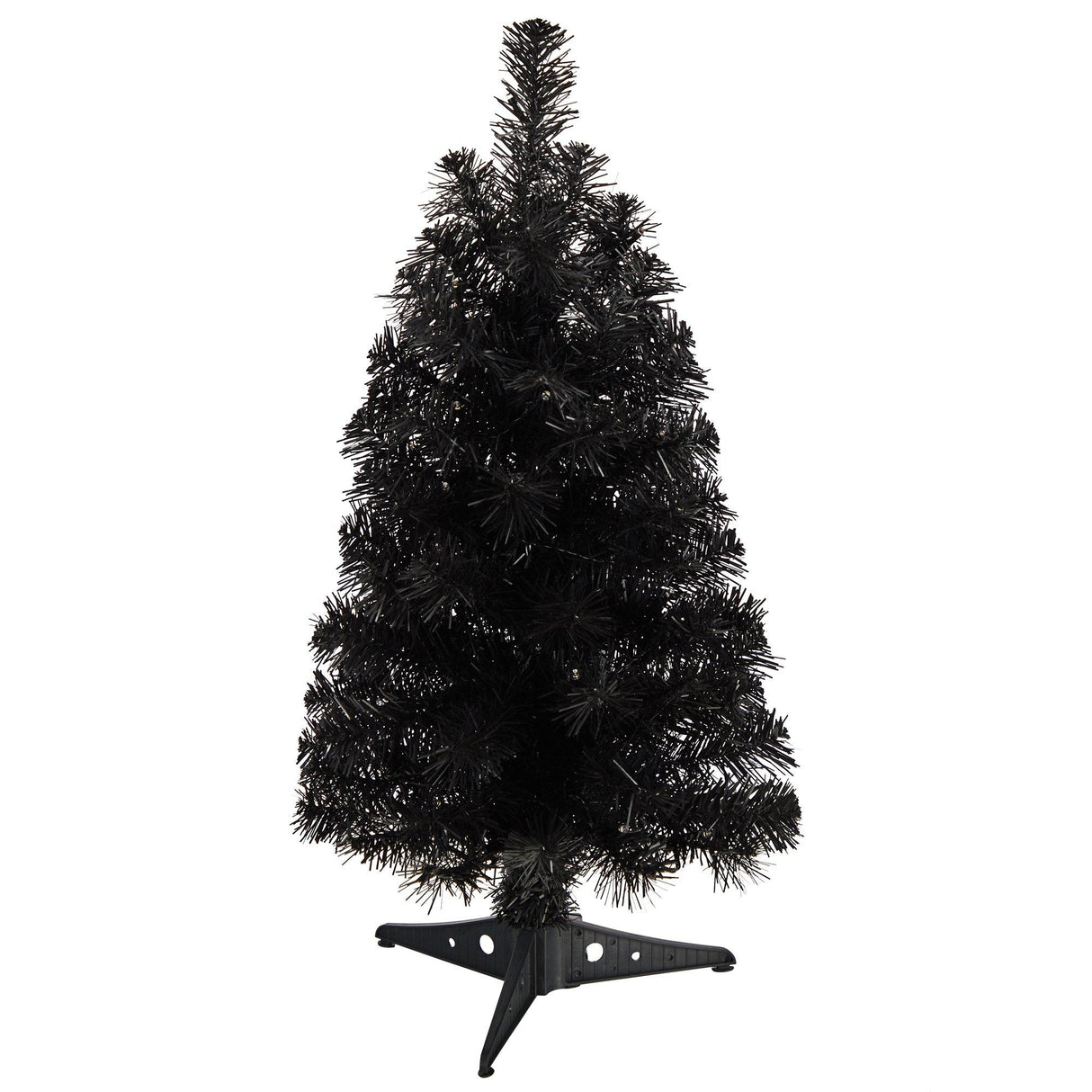 2’ Black Artificial Christmas Tree with 35 LED Lights and 72 Bendable Branches-Christmas Tree-Parc Decor