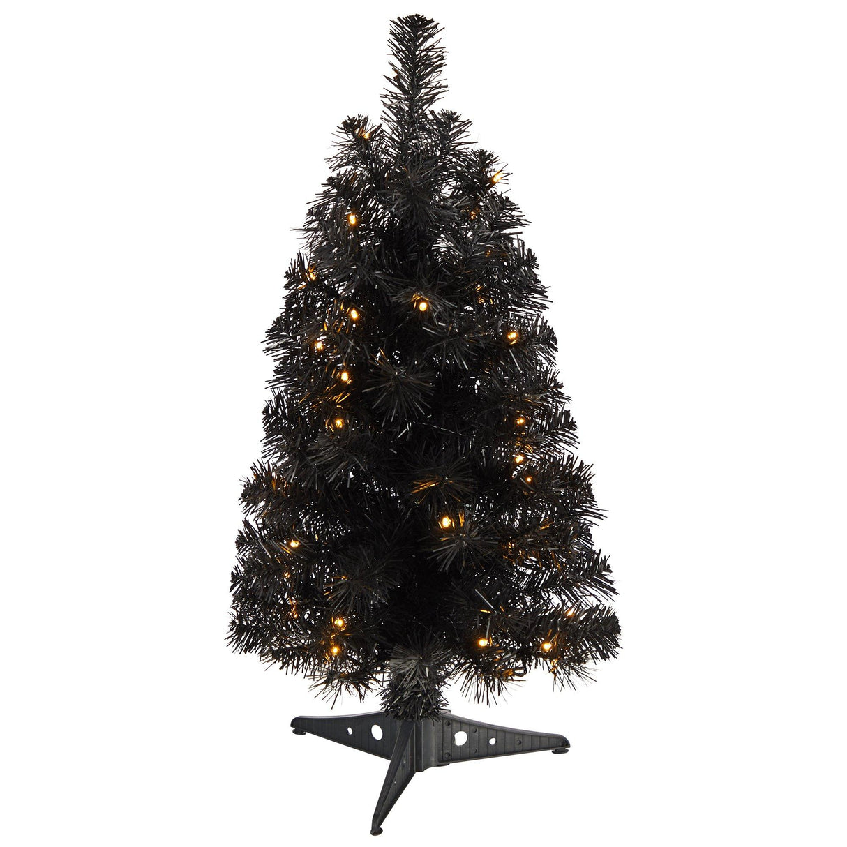 2’ Black Artificial Christmas Tree with 35 LED Lights and 72 Bendable Branches-Christmas Tree-Parc Decor