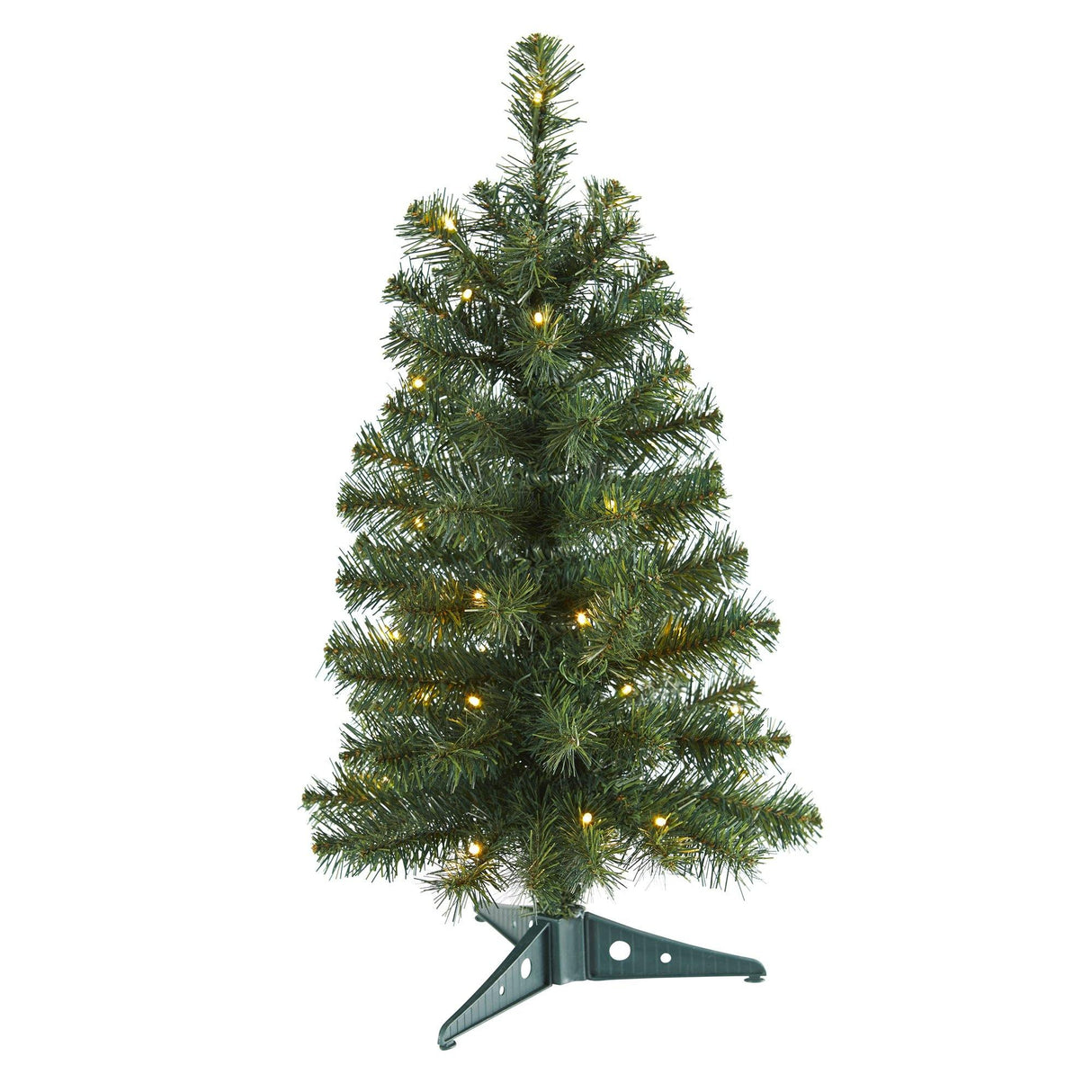2’ Green Artificial Christmas Tree with 35 LED Lights and 72 Bendable Braches-Christmas Tree-Parc Decor