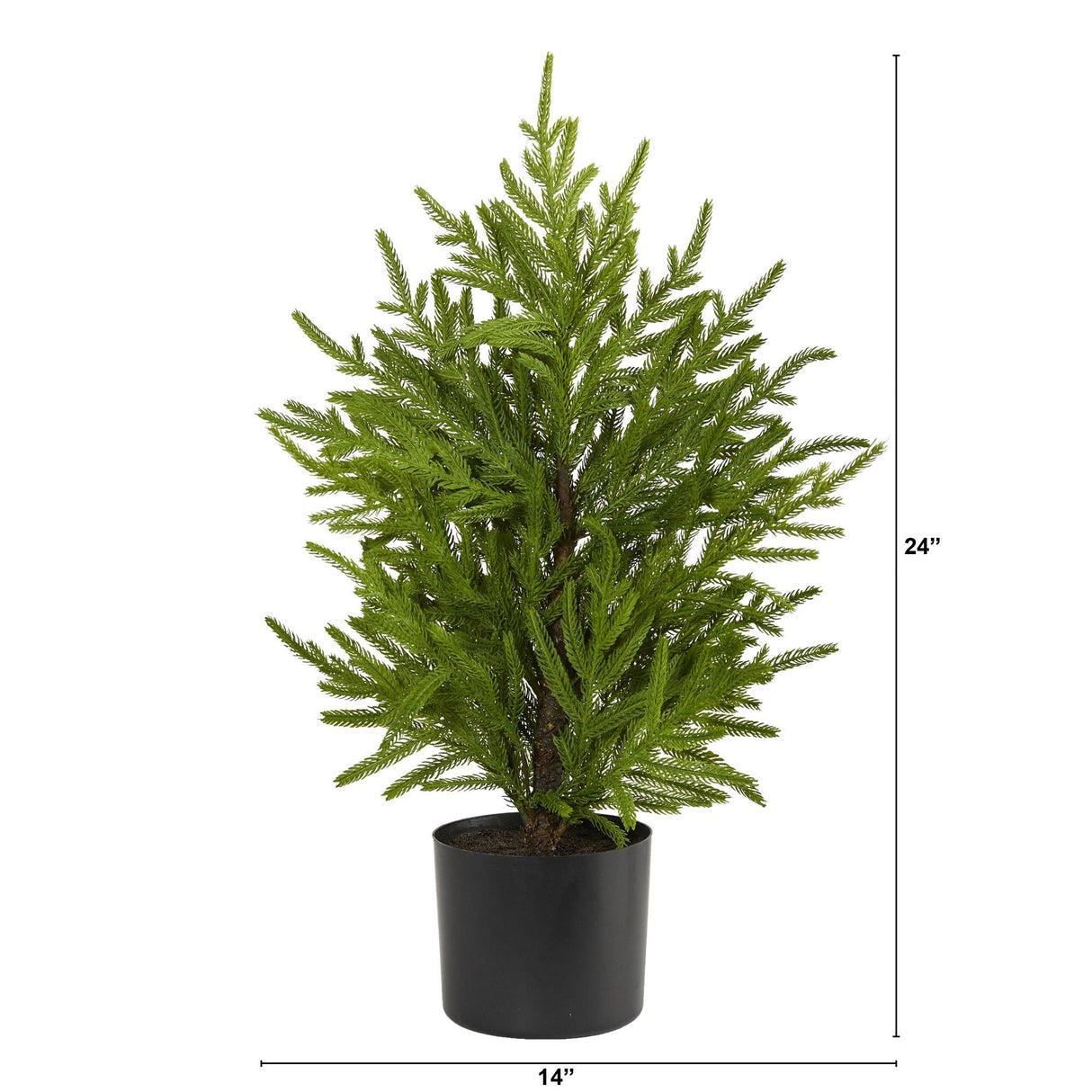 2’ Norfolk Island Pine “Natural Look” Artificial Christmas Tree in Decorative Planter-Christmas Tree-Parc Decor