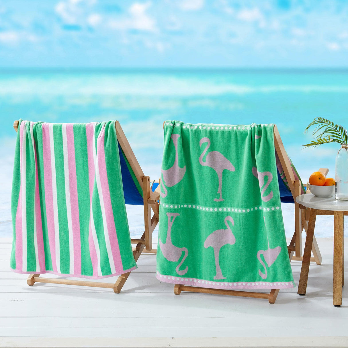 2 Pack 100% Cotton Jacquard Beach Towels - Playa Collection-Beach Towels-Parc Decor