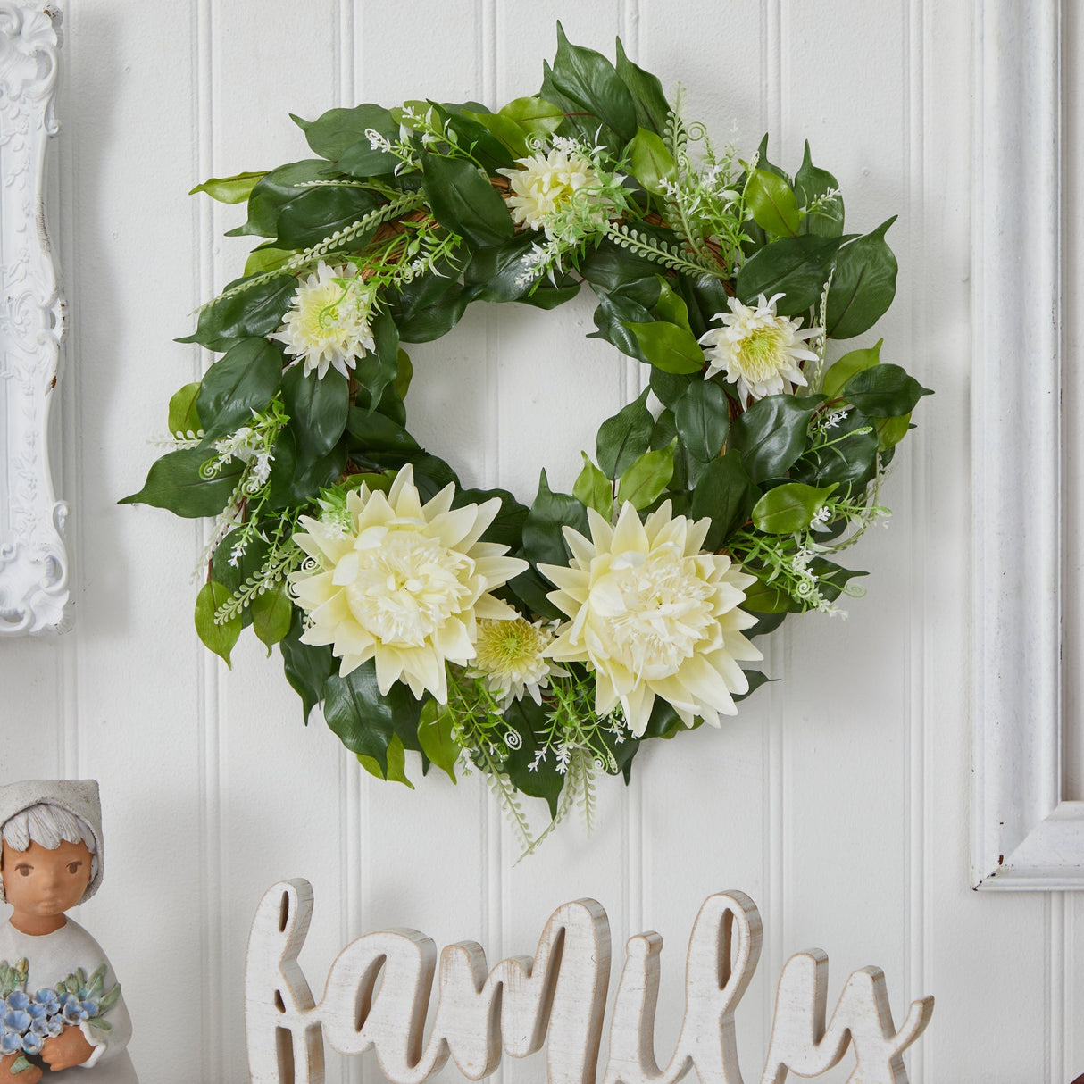 20” Protea Artificial Wreath-Parc Decor