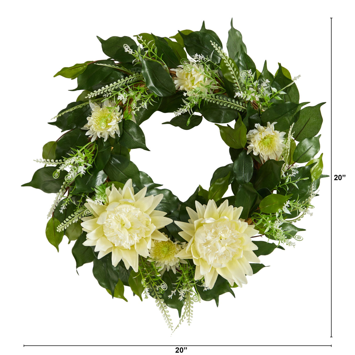 20” Protea Artificial Wreath-Parc Decor
