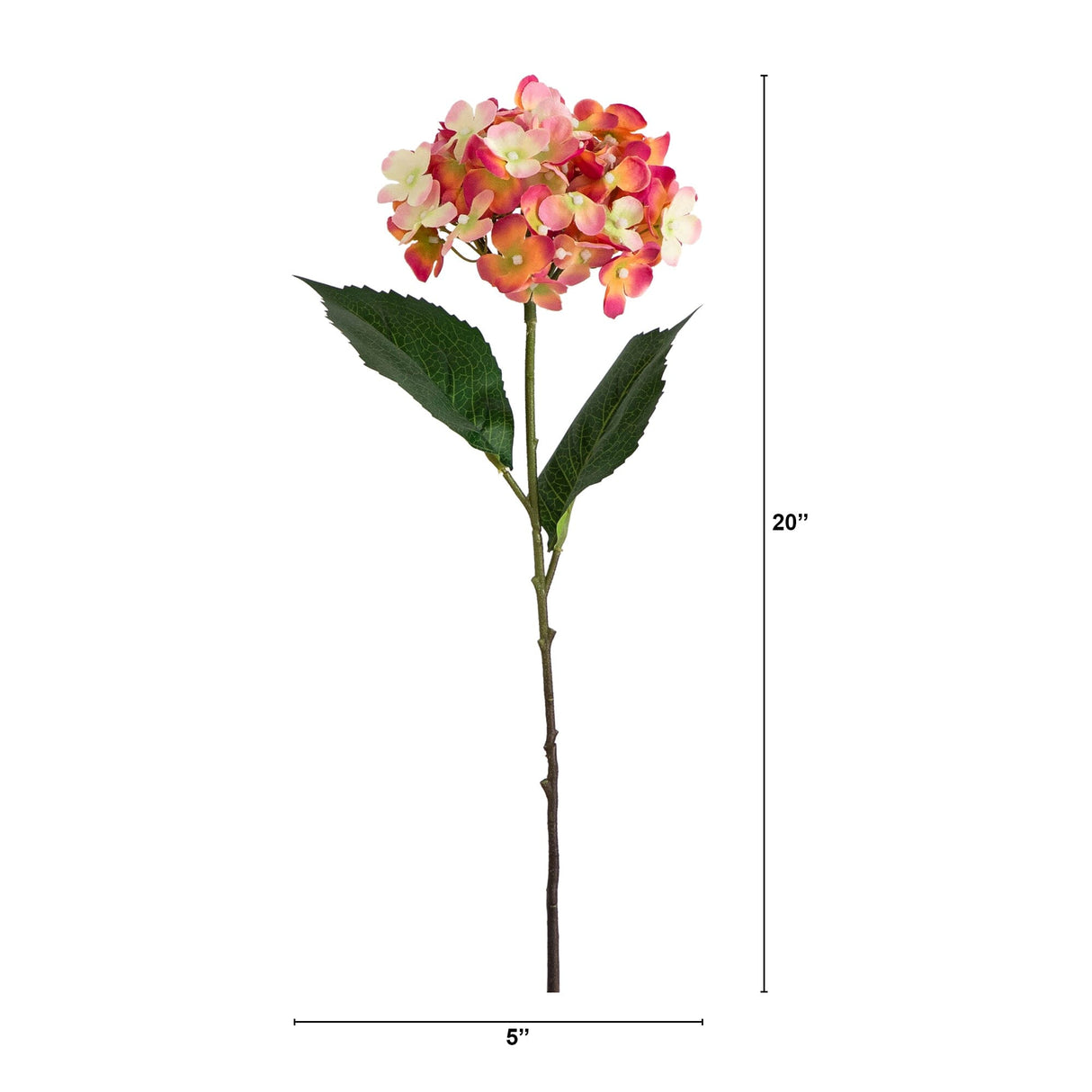 20" Artificial Hydrangea Flower Stems- Set of 3-Stem-Parc Decor