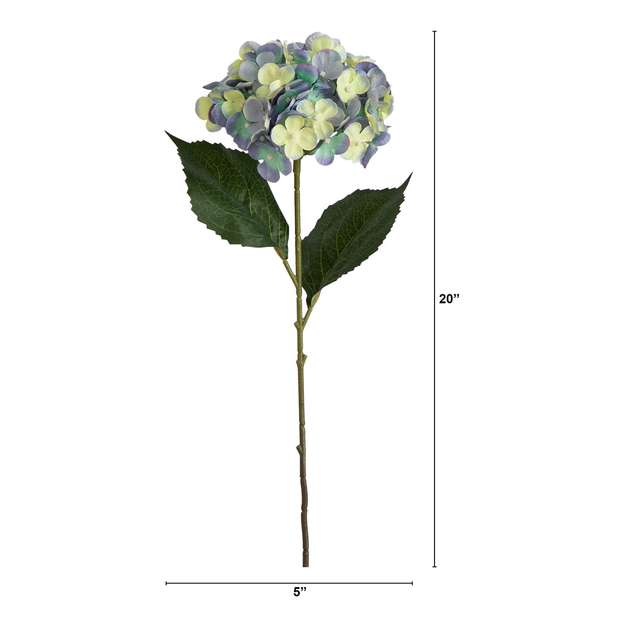 20" Artificial Hydrangea Flower Stems- Set of 3-Stem-Parc Decor